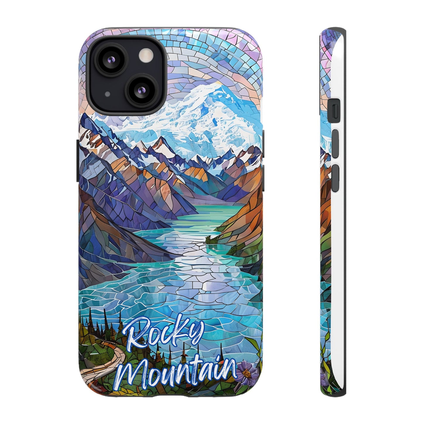 Rocky Mountain National Park Colorado Phone Case, Mosaic Phone Case, Mountain Nature Art, National Park Gift, Scenic Forest Phone Cover