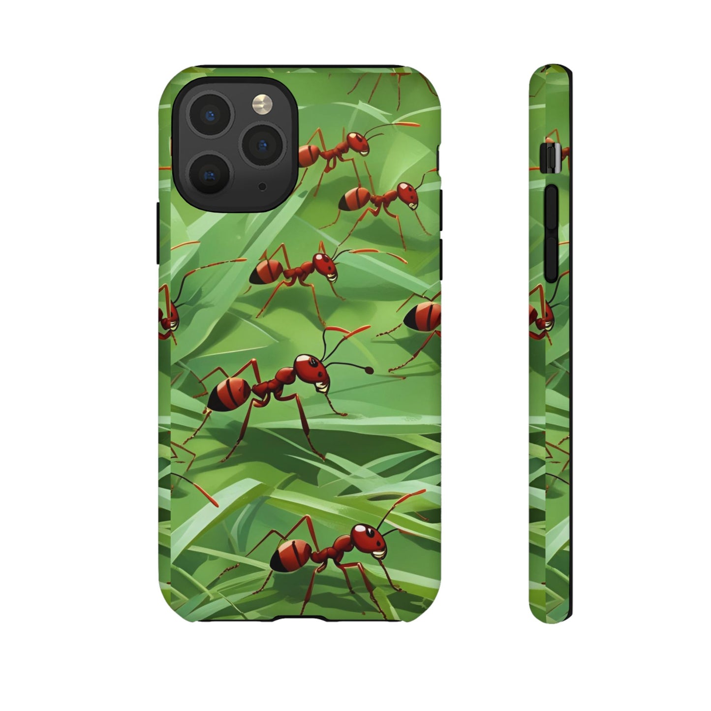 Marching Ant Pattern Tough Phone Case - Realistic Insect Art, Minimalist Nature Aesthetic, Compatible with iPhone, Galaxy, and Google Phones