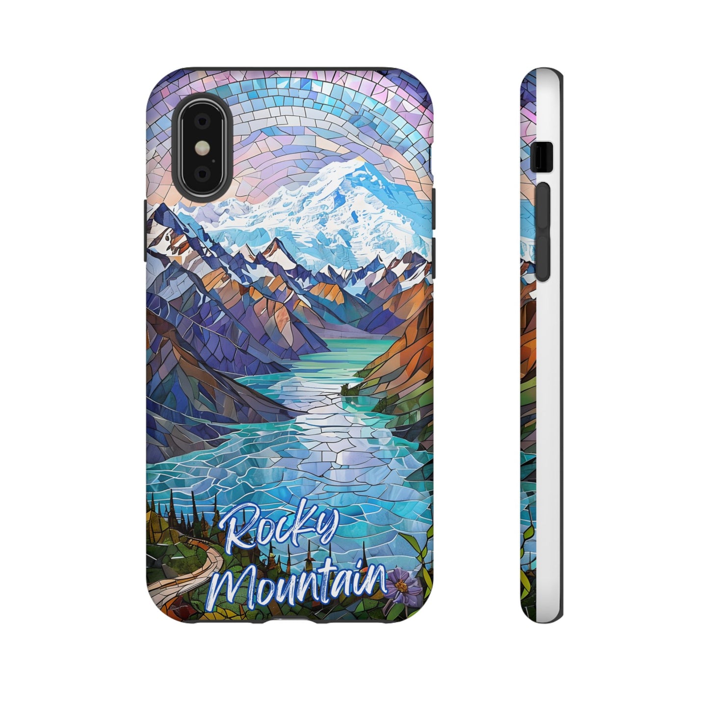 Rocky Mountain National Park Colorado Phone Case, Mosaic Phone Case, Mountain Nature Art, National Park Gift, Scenic Forest Phone Cover