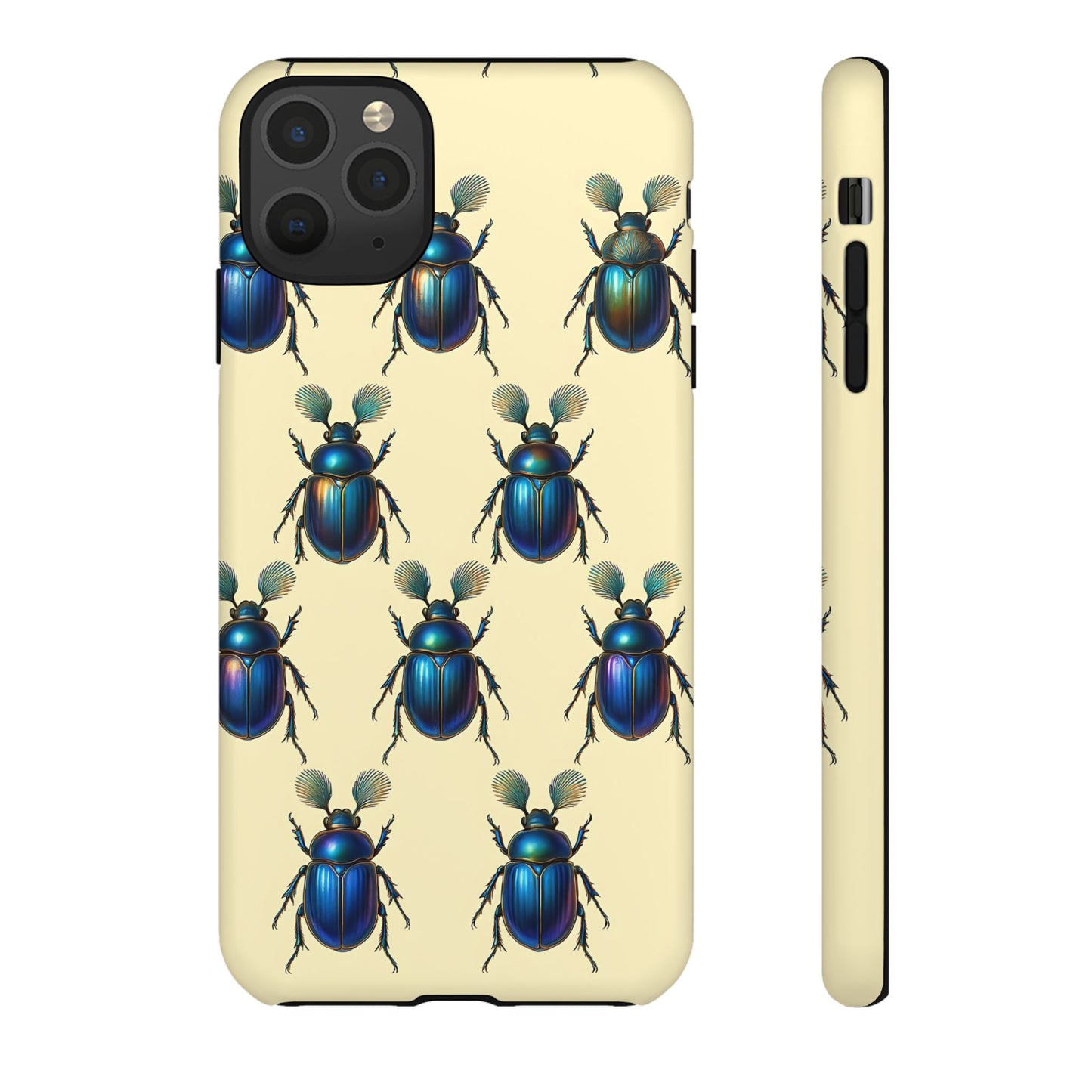Beetle Tough Phone Case - Nature-Inspired Insect Art, Vintage Bug Pattern Design, Compatible with iPhone, Galaxy, and Google Phones