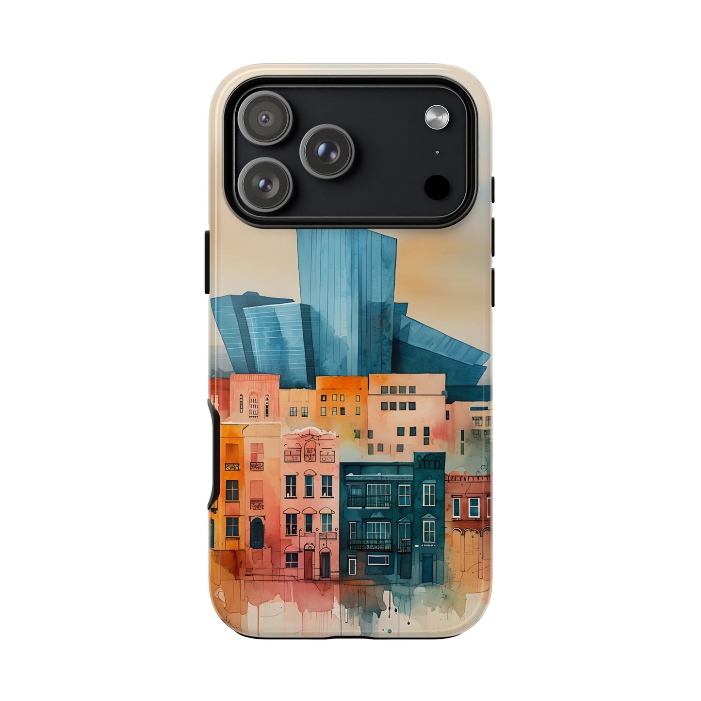 Cityscape Tough Phone Case, Denver Skyline Architecture Art, compatible with iPhone 17, 16, 15, 14, 13, Galaxy, Google