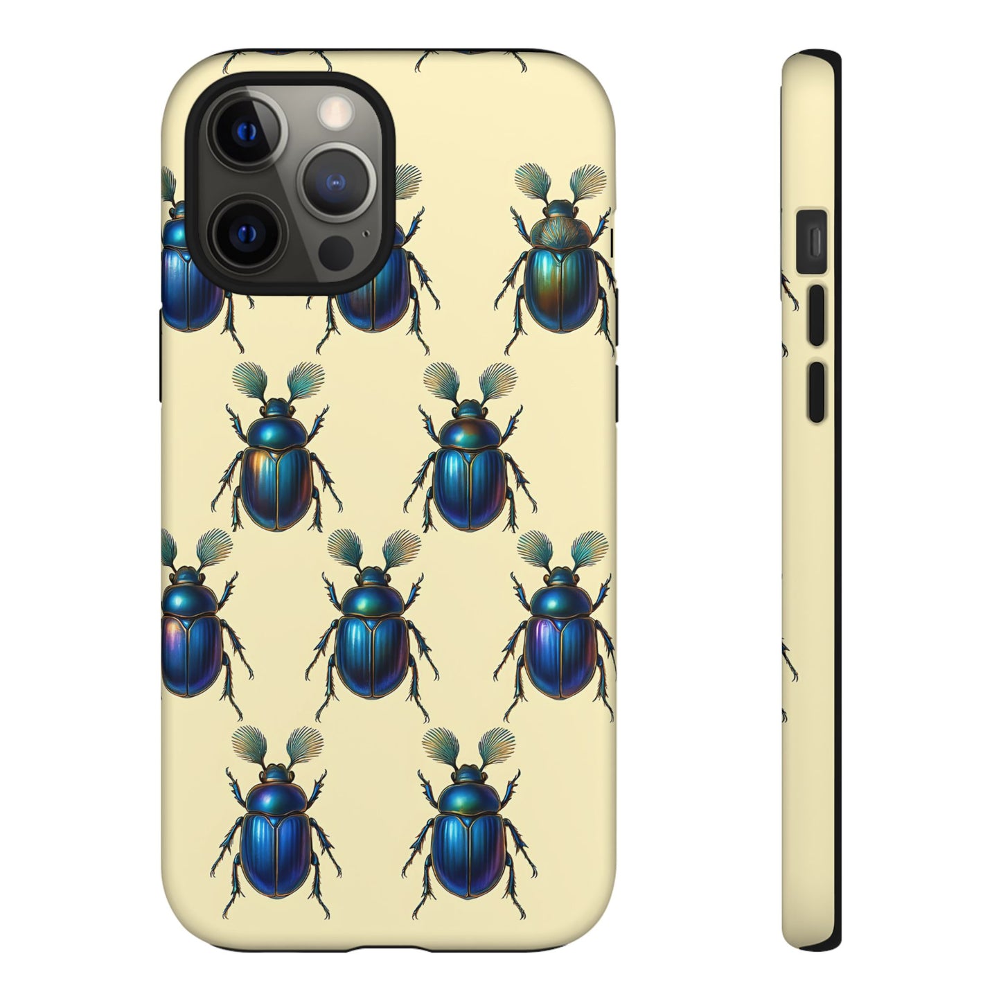 Beetle Tough Phone Case - Nature-Inspired Insect Art, Vintage Bug Pattern Design, Compatible with iPhone, Galaxy, and Google Phones