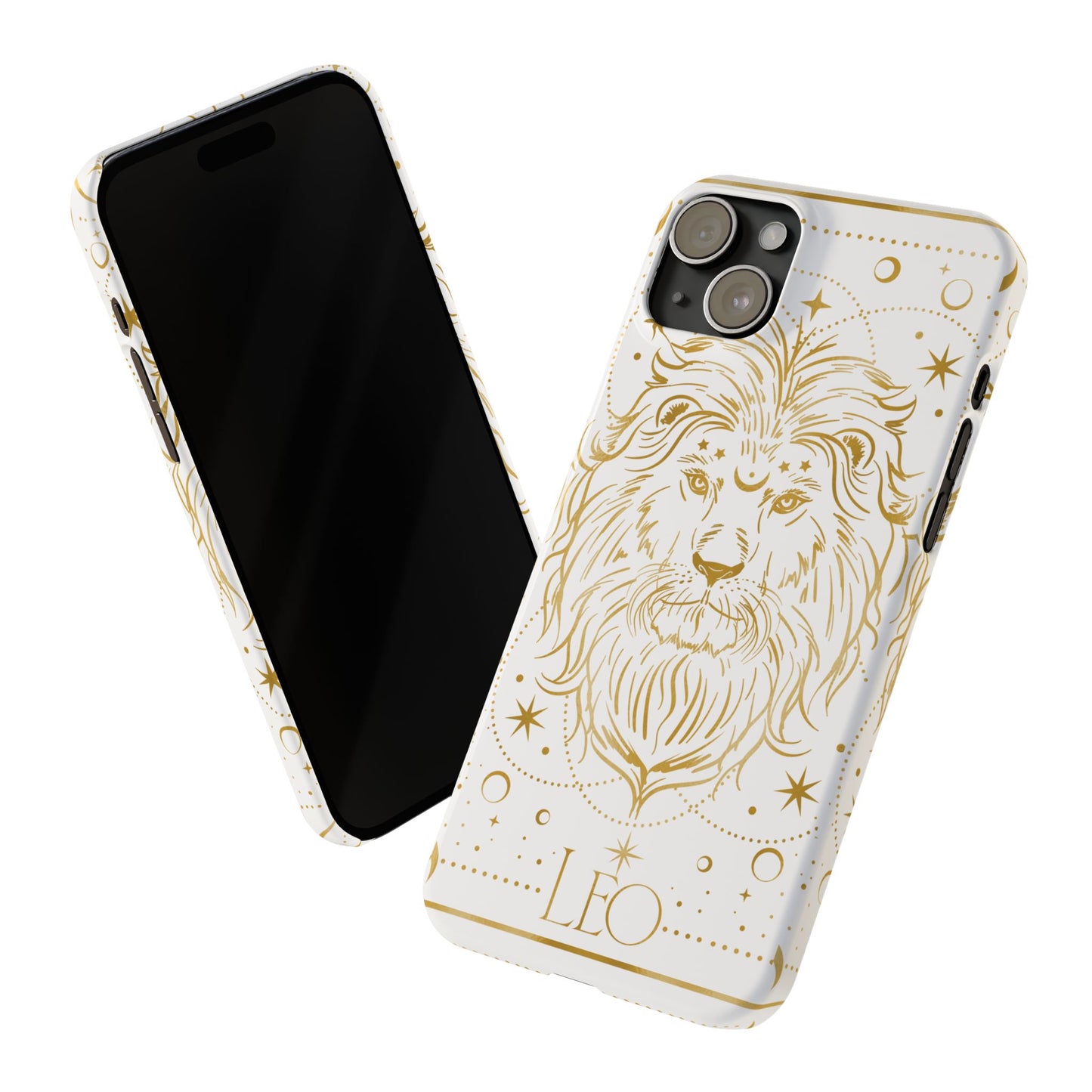 Leo Zodiac Slim Phone Case, Astrology Gift for Her, Celestial Star Sign Cover, Compatible with iPhone 17, 16, 15, 14, 13, 12, 11