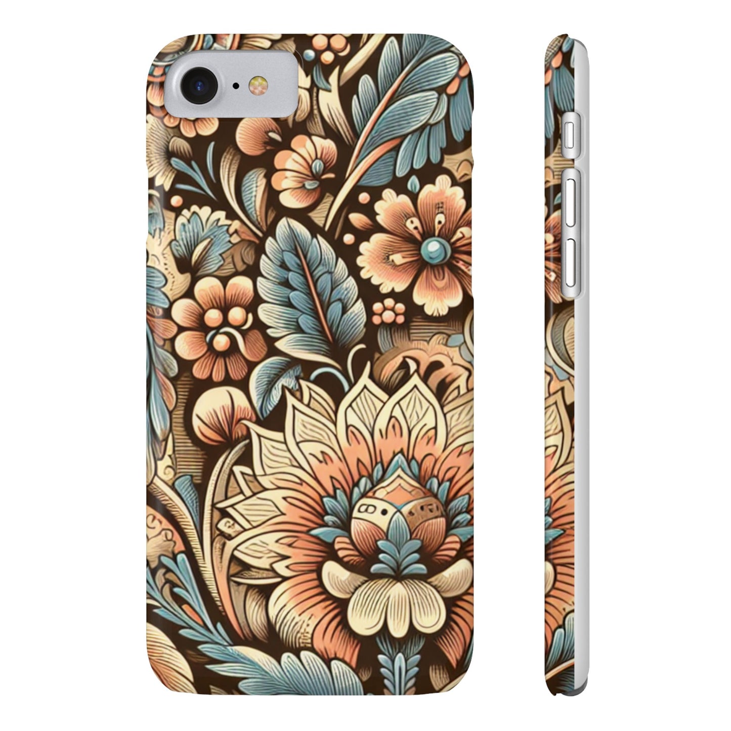 Floral Slim Phone Case, Boho Chic Phone Cover, Stylish Gift for Her, Spring and Summer Accessory, Trendy Phone Protector