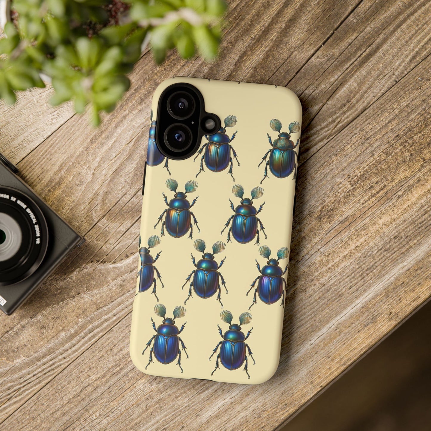 Beetle Tough Phone Case - Nature-Inspired Insect Art, Vintage Bug Pattern Design, Compatible with iPhone, Galaxy, and Google Phones
