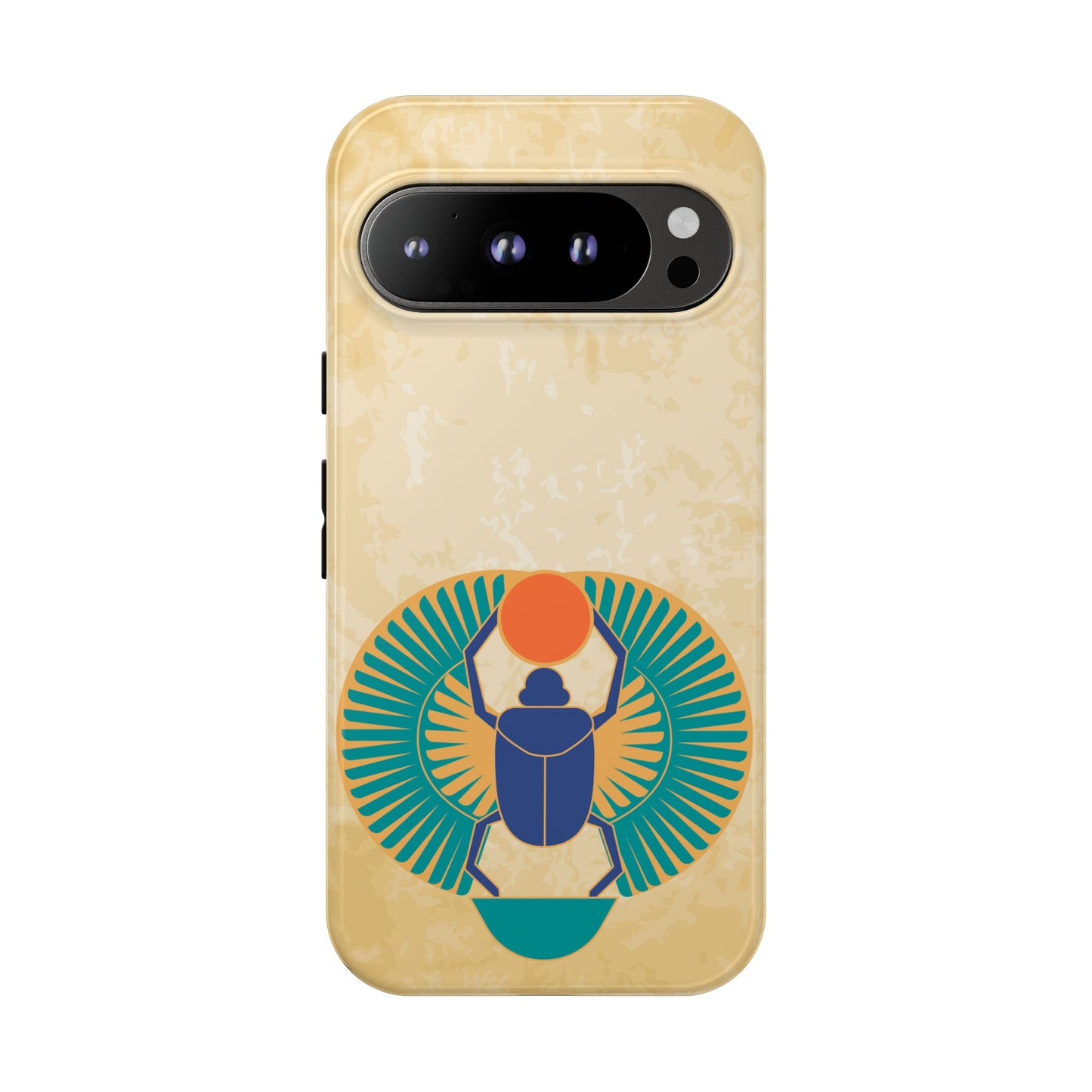 Ancient Egyptian Scarab Beetle Tough Phone Case - Symbol of Rebirth Design, Mythological Art, Compatible with iPhone, Galaxy, and Google
