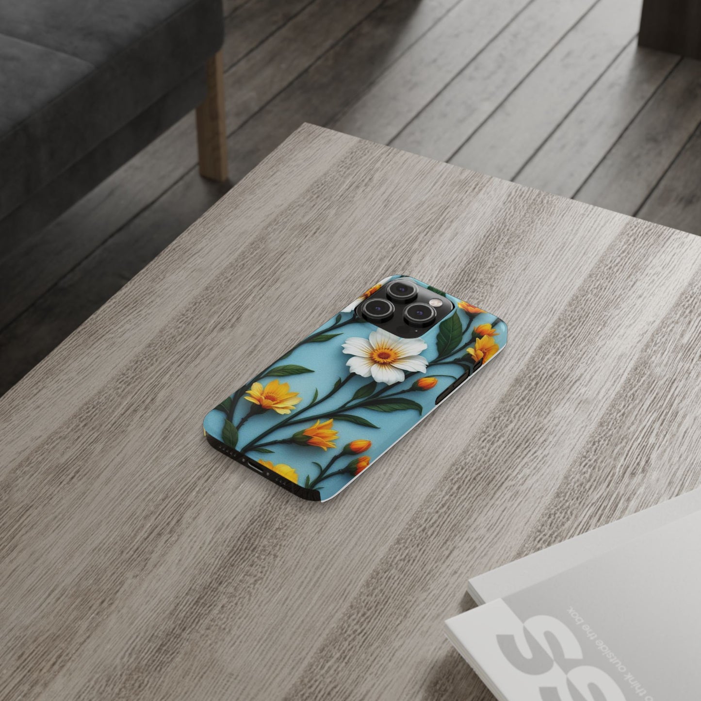 Floral Slim Phone Case, Smartphone Accessories, Gift for Her, Nature Lover Gift, Spring Decor, Cute Phone Cover