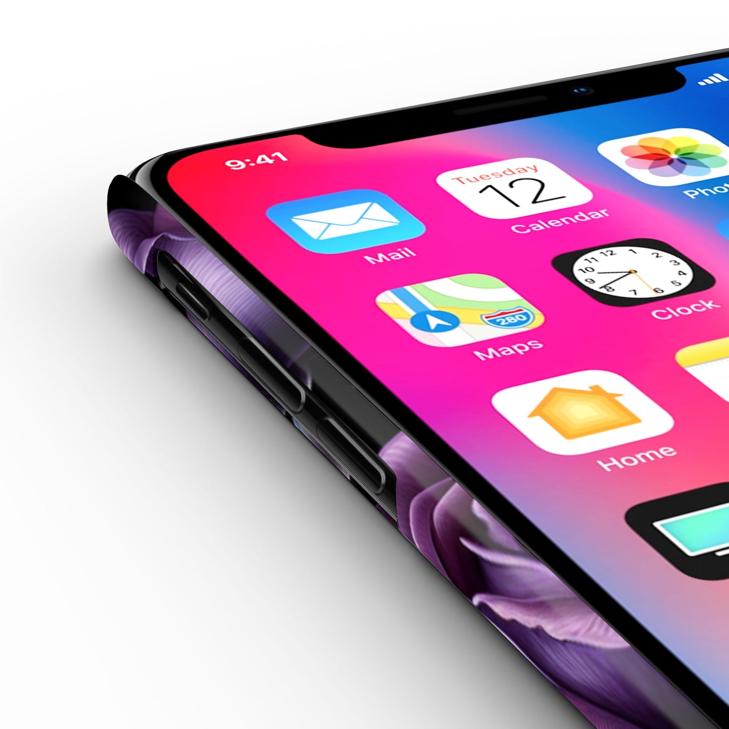 Purple Rose Slim Phone Cases, Floral Phone Cover, Elegant Smartphone Case, Gift for Her, Mother's Day Accessories