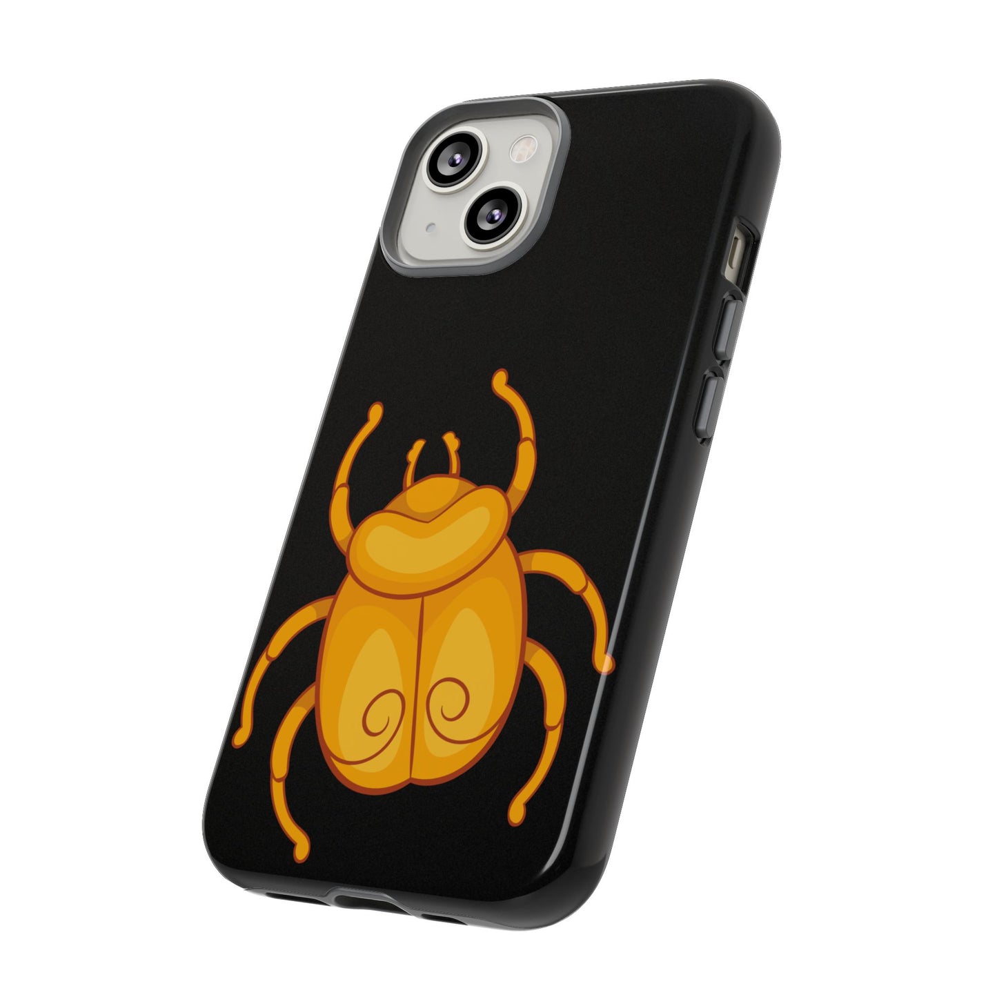 Ancient Egyptian Scarab Tough Phone Case - Gold Beetle Design, Mythological Insect Art, Compatible with iPhone, Galaxy, and Google Phones