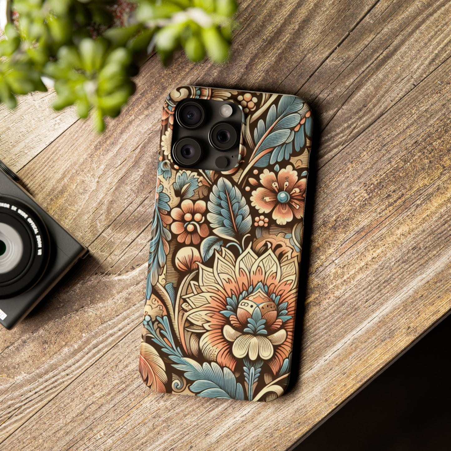 Floral Slim Phone Case, Boho Chic Phone Cover, Stylish Gift for Her, Spring and Summer Accessory, Trendy Phone Protector