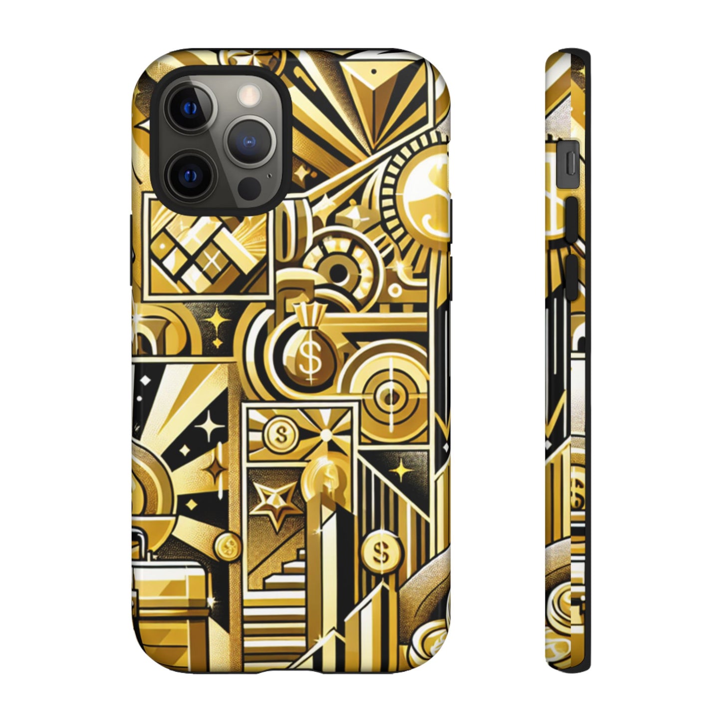 Sagittarius Zodiac Phone Case, Luxury Gold Astrology Gift for Her, Celestial Star Sign Cover with Money and Success Symbols, Birthday Gift