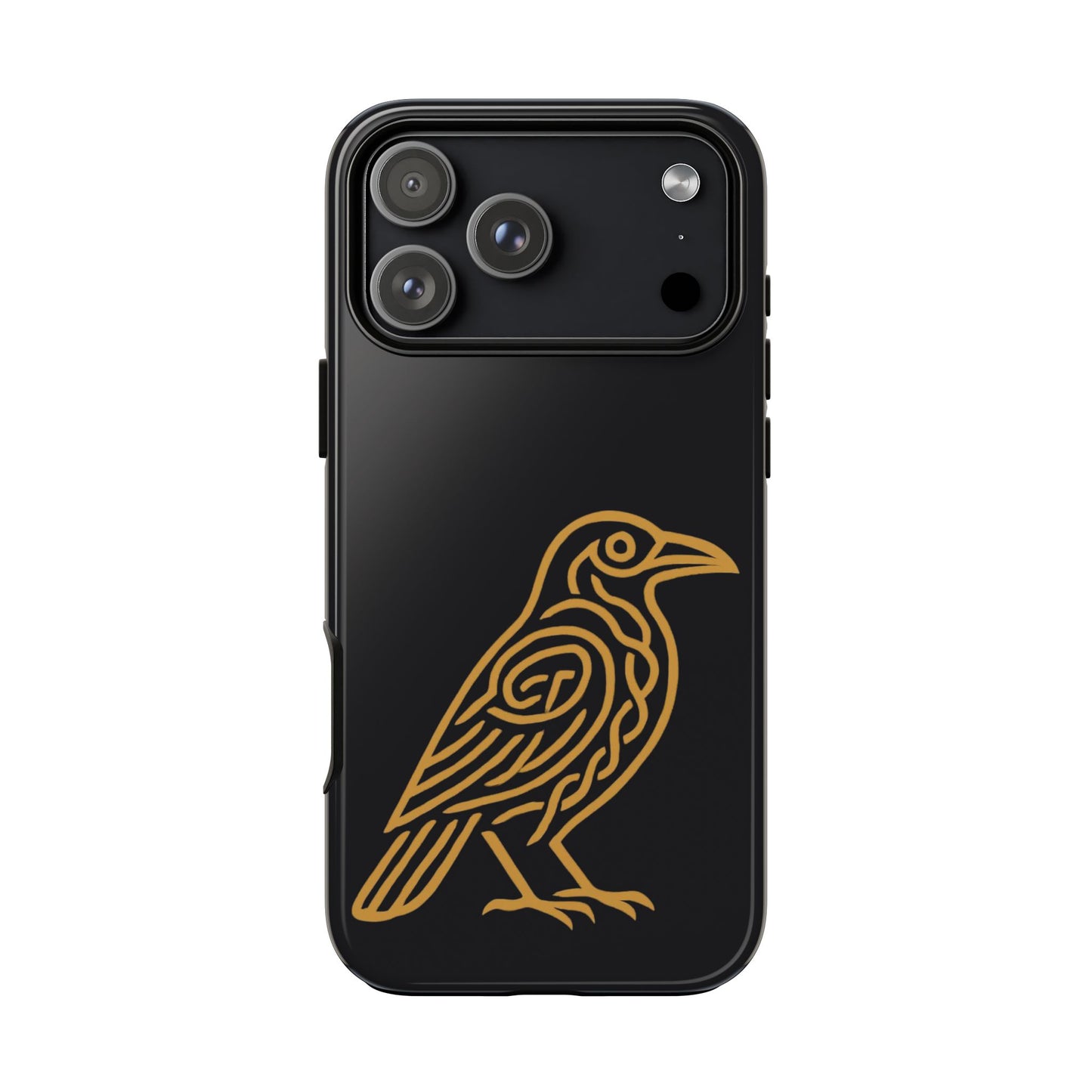 Celtic Raven Tough Phone Case, Irish Mythology Bird Design, Gold Raven iPhone Case, Gothic Celtic Symbol, Heritage Gift Idea