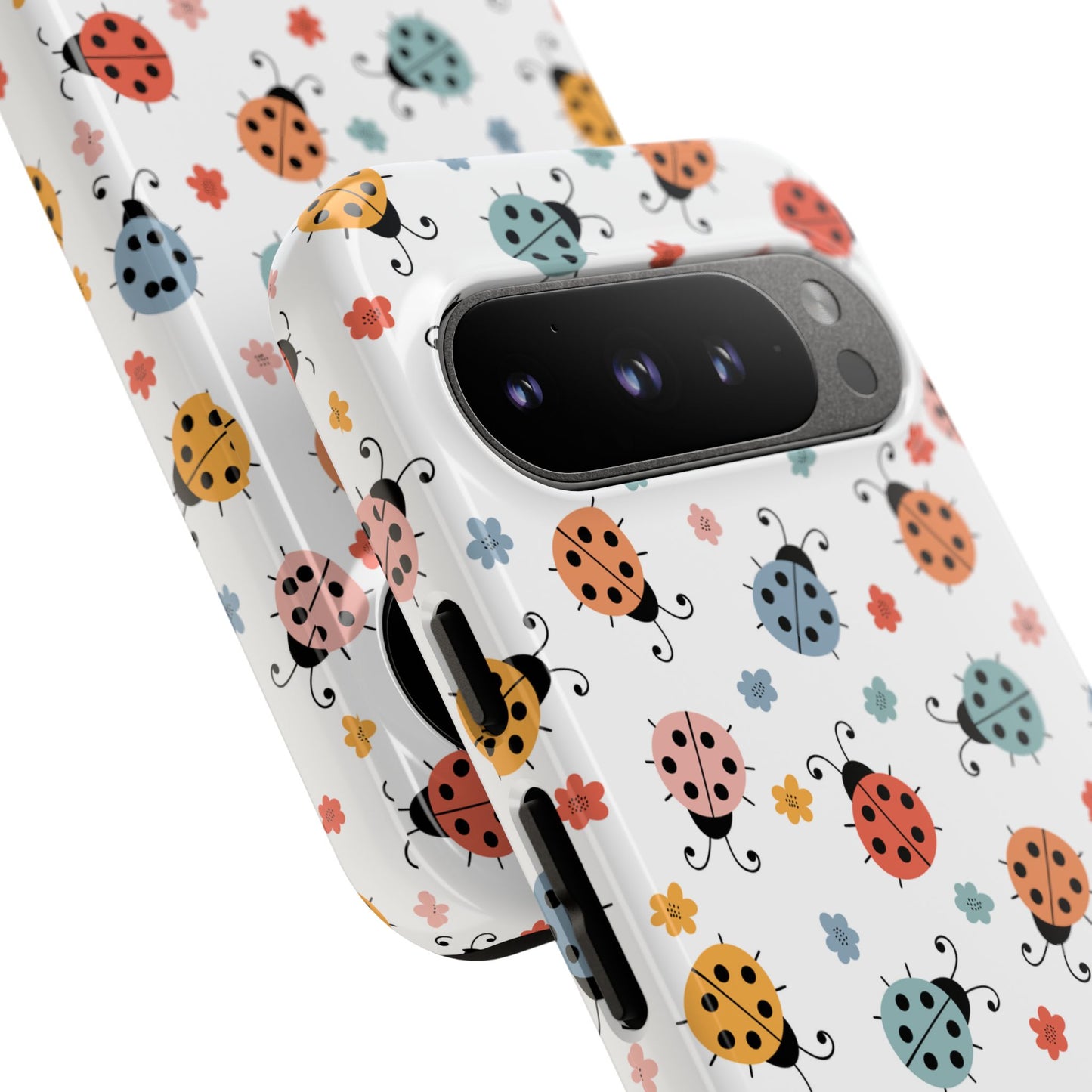 Ladybug Tough Phone Case - Cute Insect Aesthetic, Nature-Inspired Pattern Art, Compatible with iPhone, Galaxy, and Google Phones