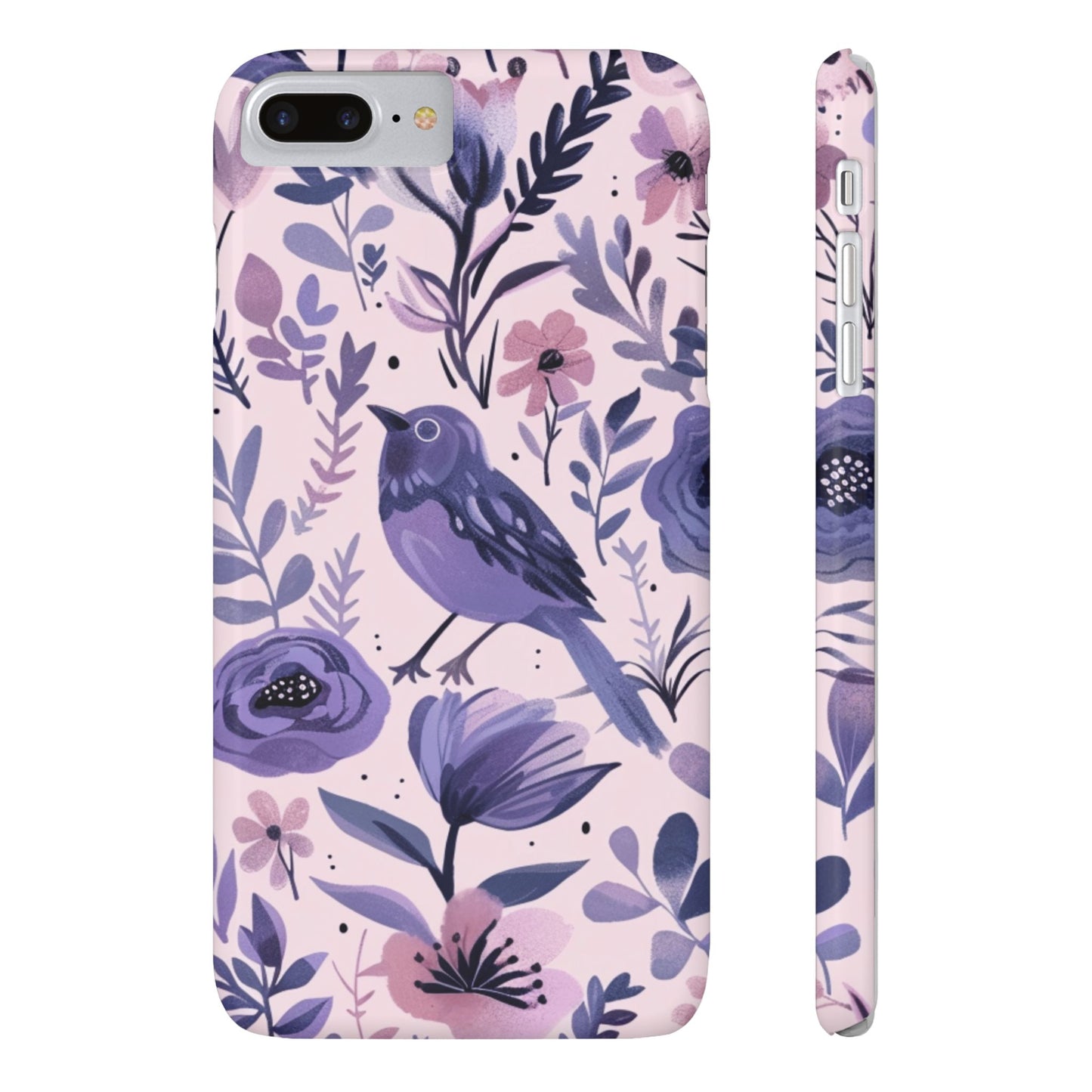 Floral Bird Slim Phone Case, Elegant Phone Cover, Cute Gift for Bird Lovers, Spring Vibes, Nature-Inspired