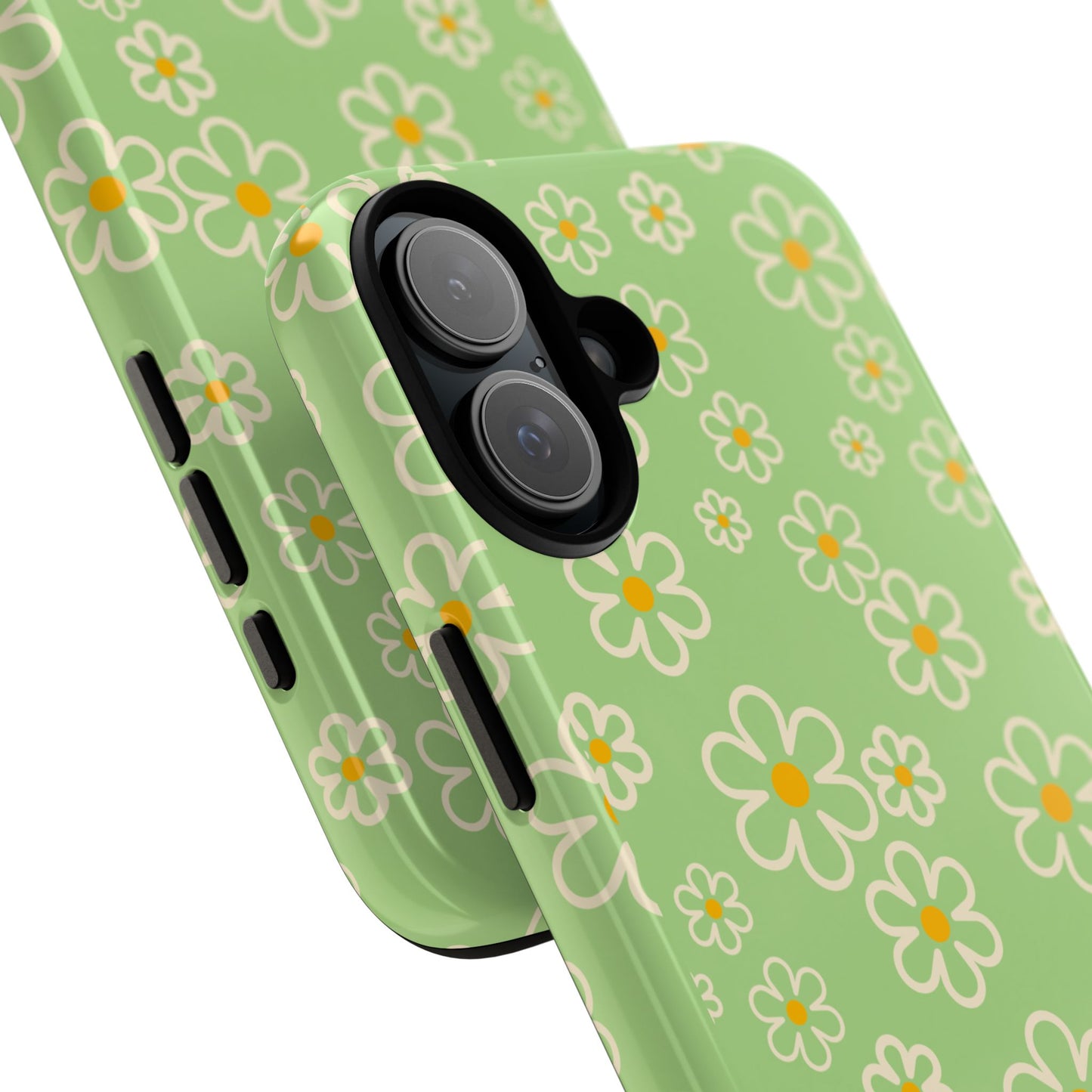 Minimal Daisy Flower Tough Phone Case - Retro Coquette Floral Print, Cute Soft Aesthetic, Compatible with iPhone, Galaxy, and Google Phones