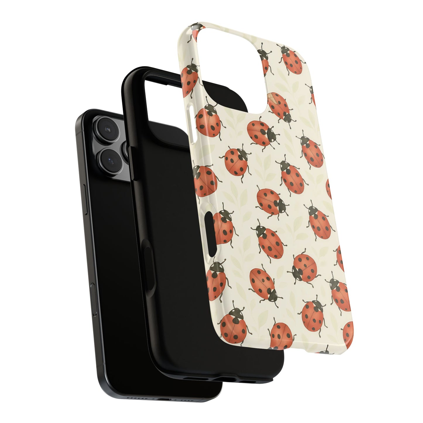 Ladybug Tough Phone Case - Cute Insect Aesthetic, Nature-Inspired Pattern Art, Compatible with iPhone, Galaxy, and Google Phones