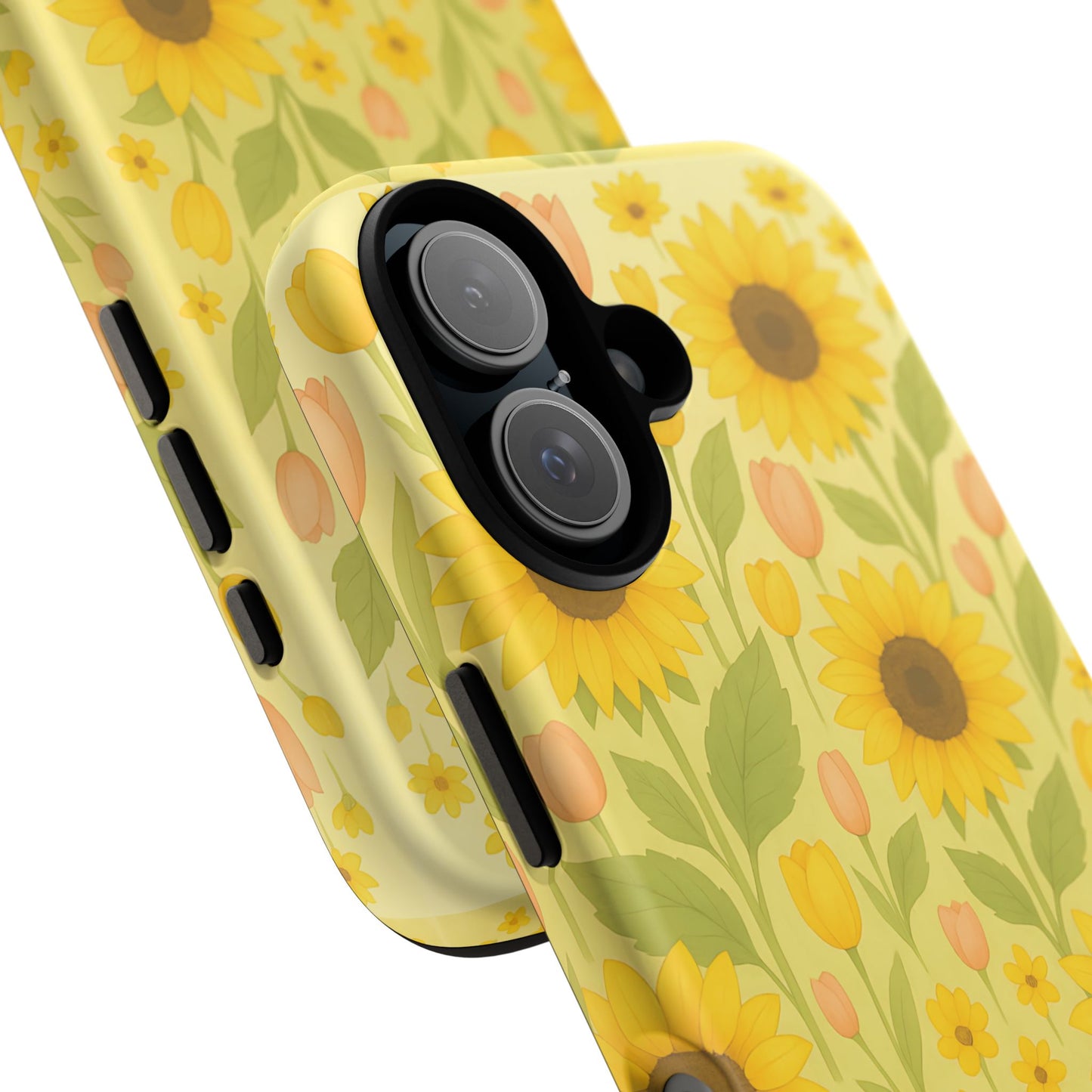 Sunflower Floral Phone Case, Watercolor Botanical Print, Aesthetic Tough Phone Case, Compatible with iPhone, Galaxy, Google