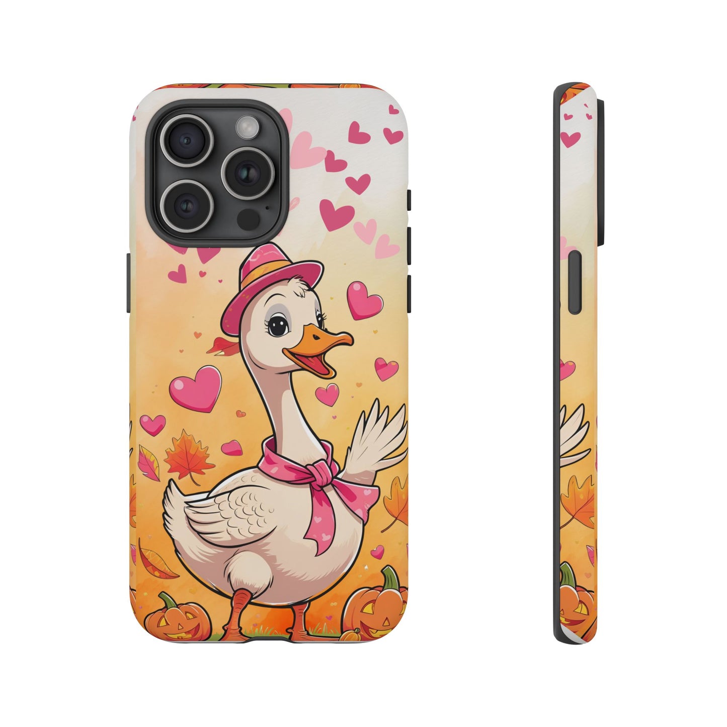 Summerween Silly Goose Phone Case, Coquette Halloween Phone Cover, Cozy Cute Halloween Aesthetic Case, Pink Hearts Fall Glam Girl Accessory