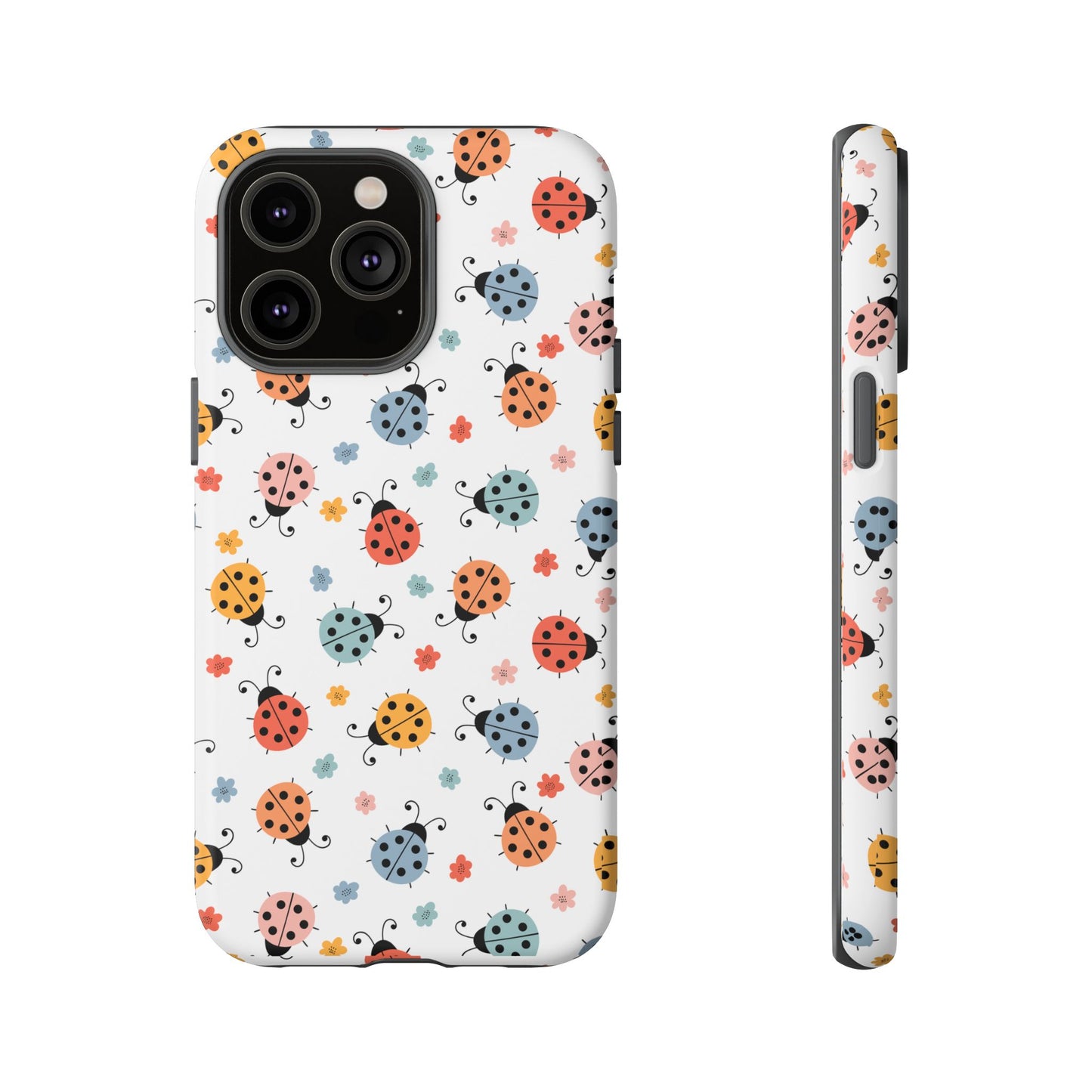 Ladybug Tough Phone Case - Cute Insect Aesthetic, Nature-Inspired Pattern Art, Compatible with iPhone, Galaxy, and Google Phones