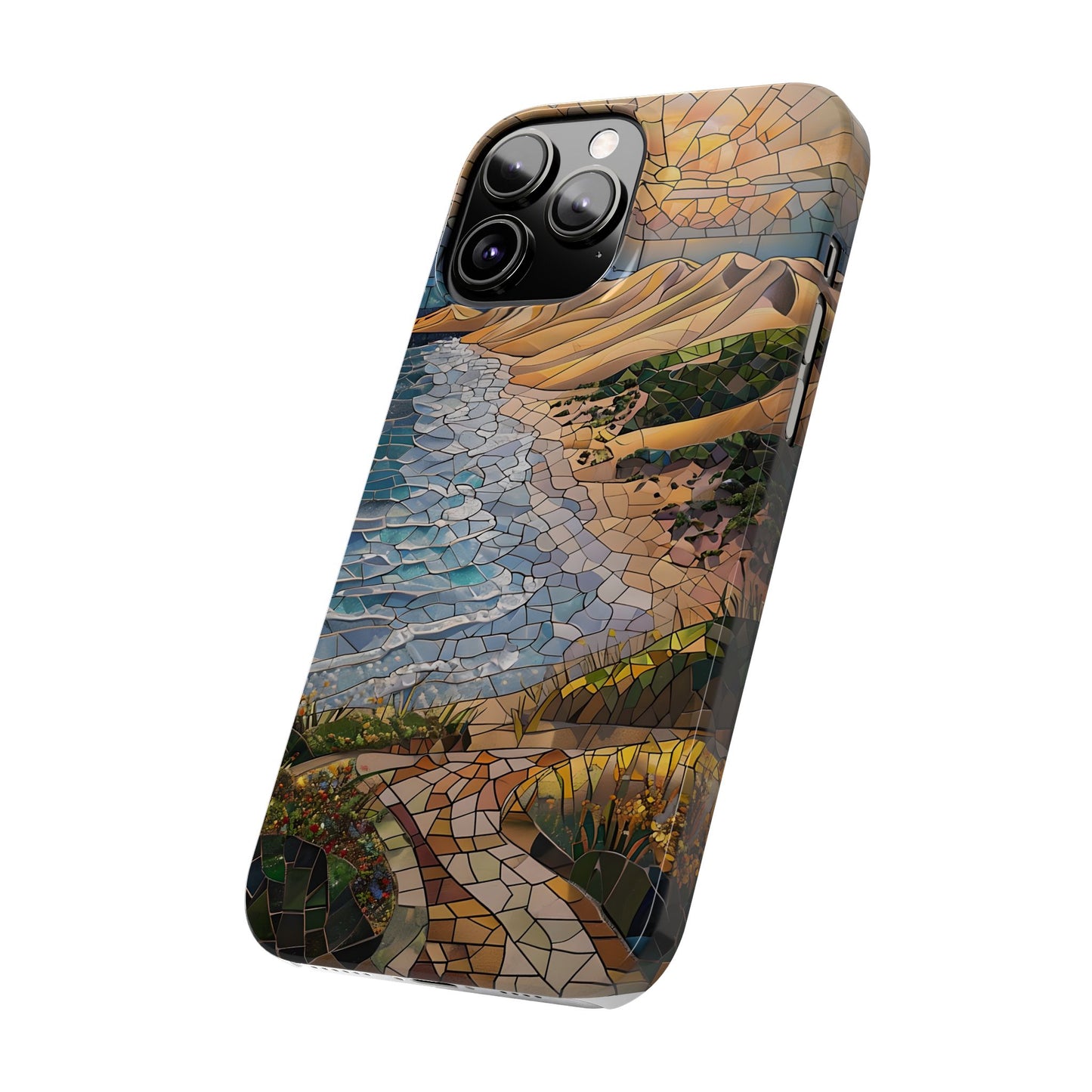 Indiana Dunes National Park Michigan Slim Phone Case, Mosaic Phone Case, East U.S. Nature Art, Coastal Chic, Ocean Lovers, Nature Inspired
