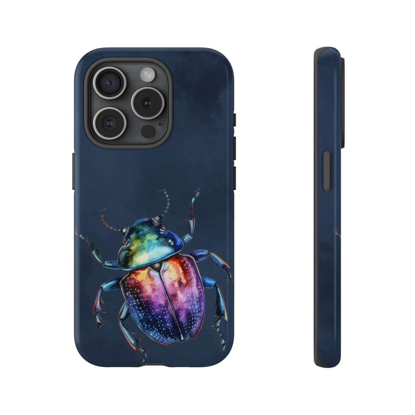 Iridescent Beetle Tough Phone Case - Insect Art Design, Nature-Inspired Pattern, Compatible with iPhone, Galaxy, and Google Phones