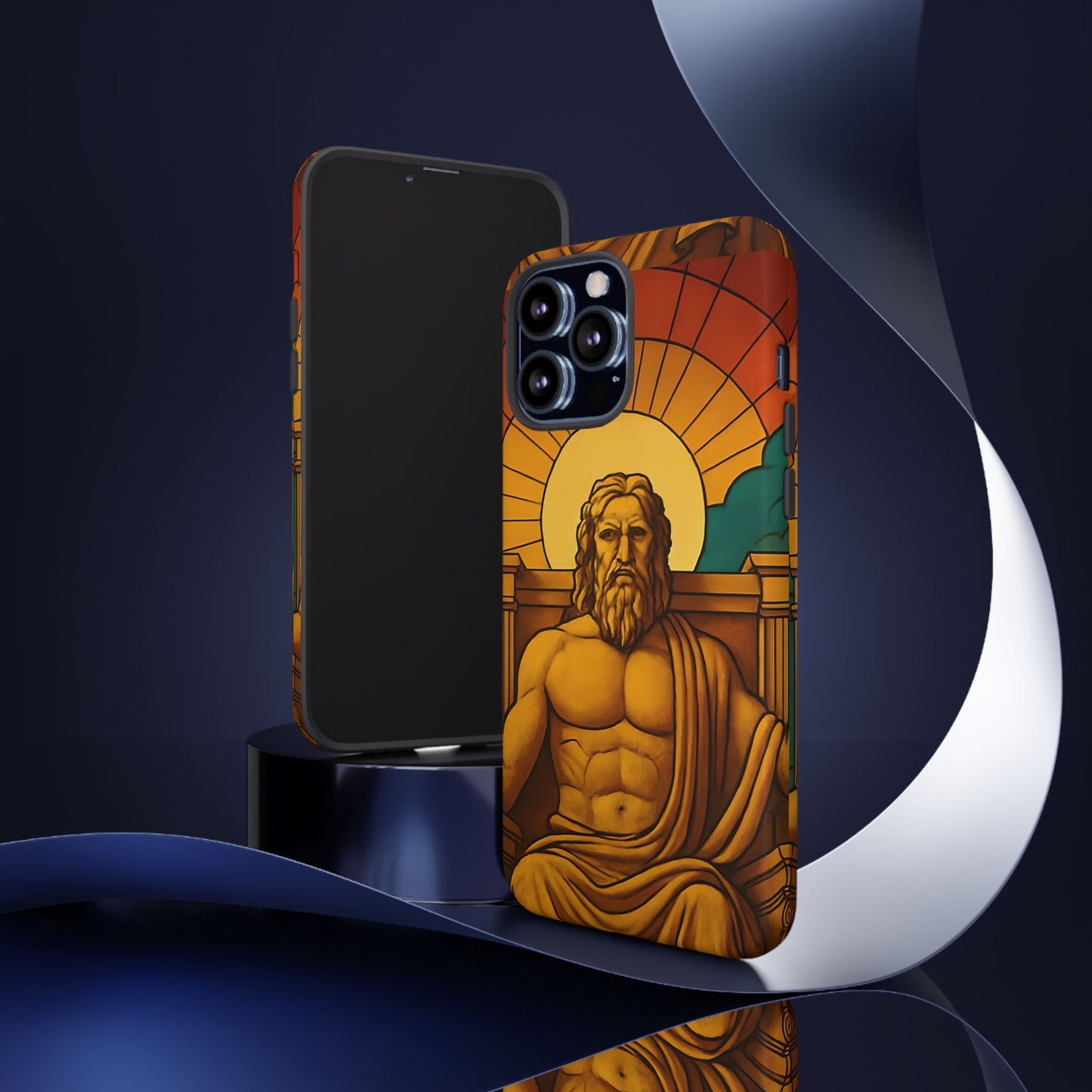 Olympia Zeus Statue Tough Phone Case - Classic Greek Art Design, Historic World Wonder Aesthetic, Compatible with iPhone, Galaxy, and Google