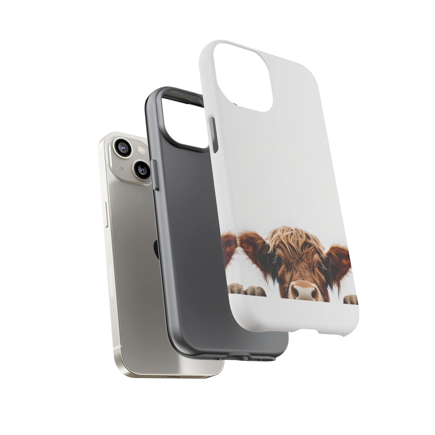 Highland Cow Phone Case - Cute Animal Lover Gift , Wildlife Nature Tough Phone Case , Compatible with iPhone, Galaxy, Google