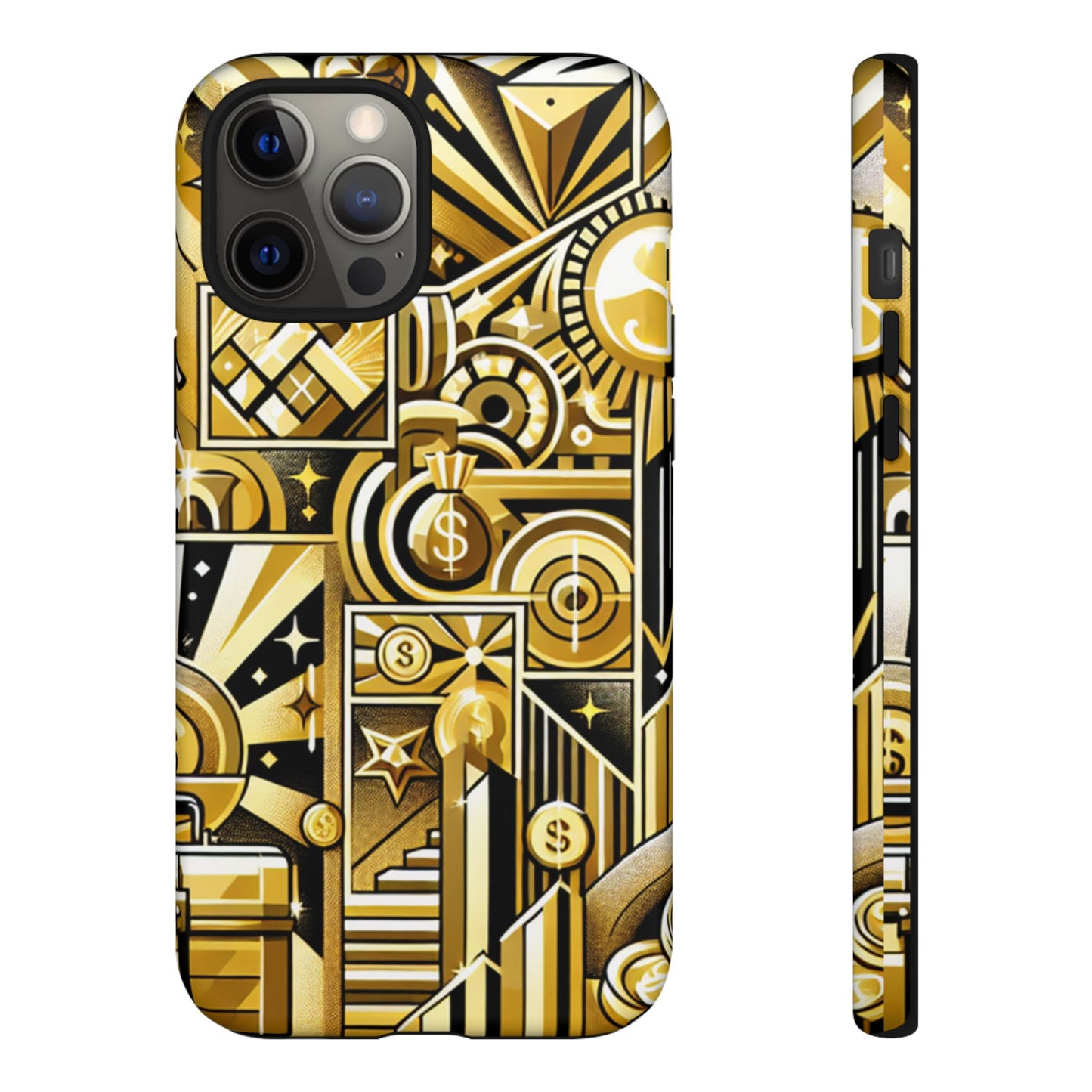 Sagittarius Zodiac Phone Case, Luxury Gold Astrology Gift for Her, Celestial Star Sign Cover with Money and Success Symbols, Birthday Gift