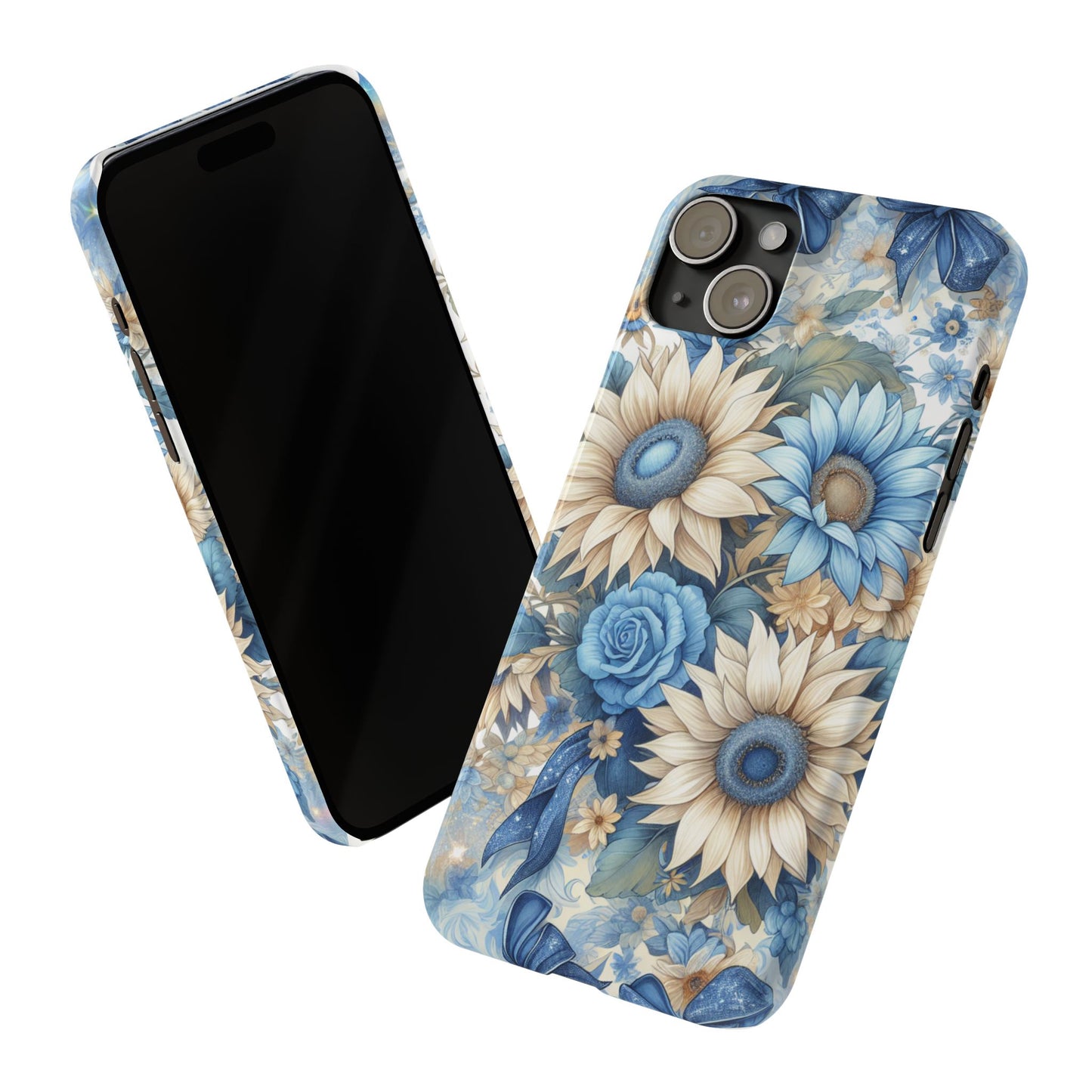 Floral Slim Phone Cases - Vibrant Sunflower Design, Flower Phone Cover, Aesthetic Gift, Spring Accessory, Nature Lover's Essential