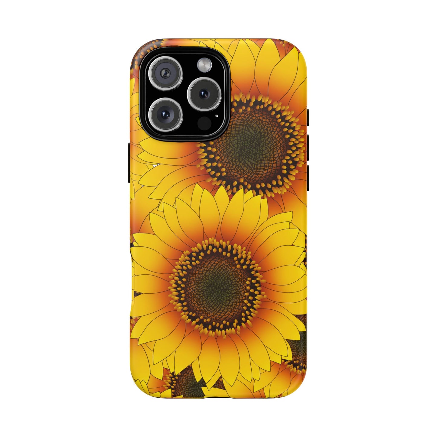 Sunflower Aesthetic Tough Phone Case - Bright Floral Art, Bold Yellow Sunflower Design, Compatible with iPhone, Galaxy, and Google Phones