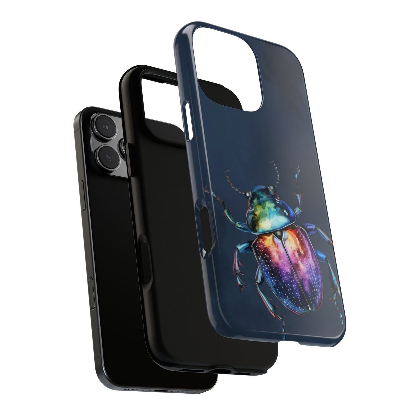 Iridescent Beetle Tough Phone Case - Insect Art Design, Nature-Inspired Pattern, Compatible with iPhone, Galaxy, and Google Phones