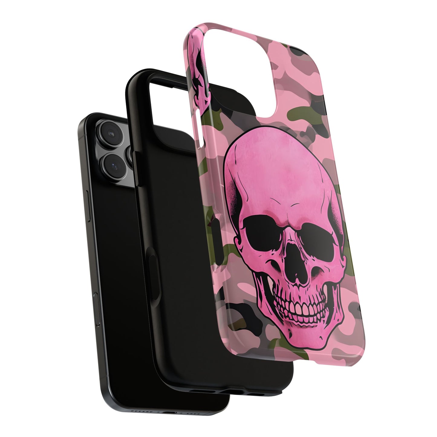 Skeleton Lovers Tough Phone Case - Pink Spooky Style, Pastel Goth Aesthetic, Compatible with iPhone, Galaxy, and Google Phones