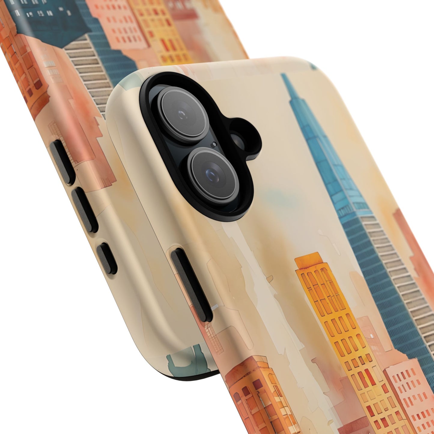 San Francisco Cityscape Tough Phone Case - Tropical Skyline Aesthetic, Sunset Beach Urban Art, Compatible with iPhone, Galaxy, and Google