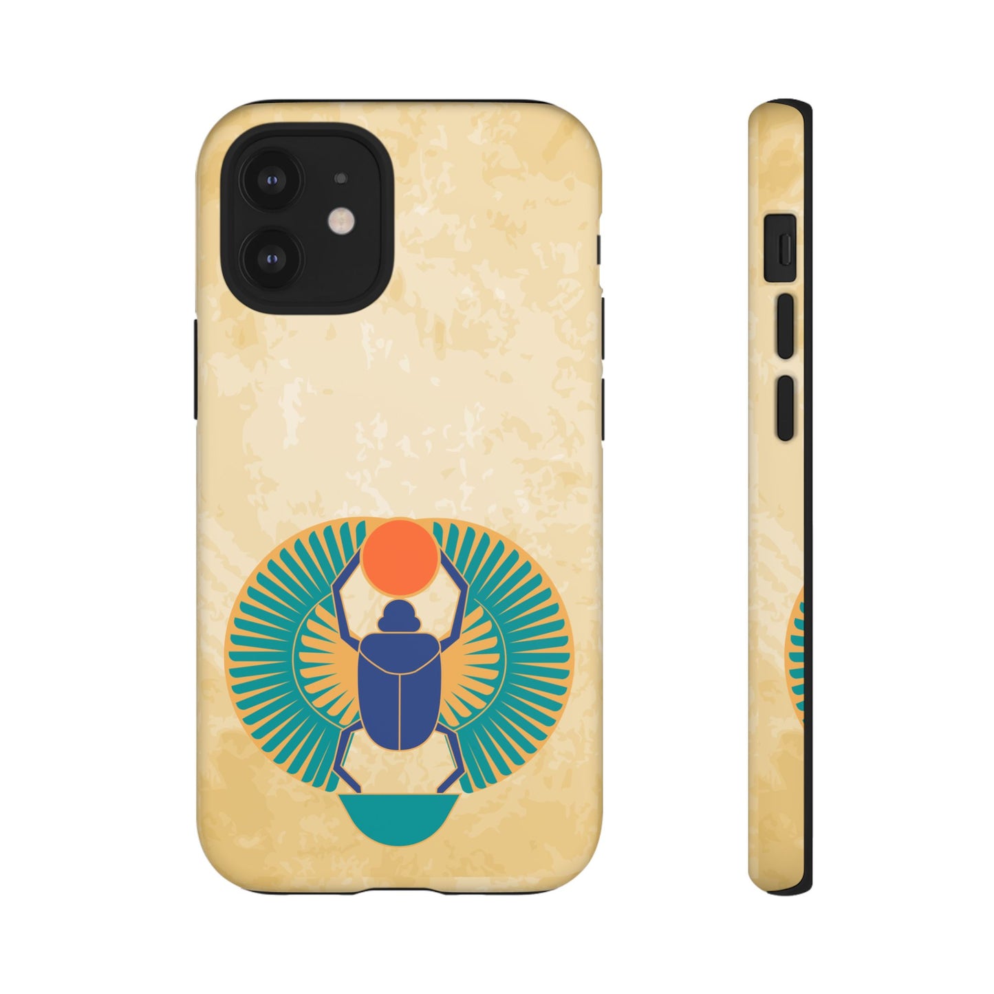 Ancient Egyptian Scarab Beetle Tough Phone Case - Symbol of Rebirth Design, Mythological Art, Compatible with iPhone, Galaxy, and Google