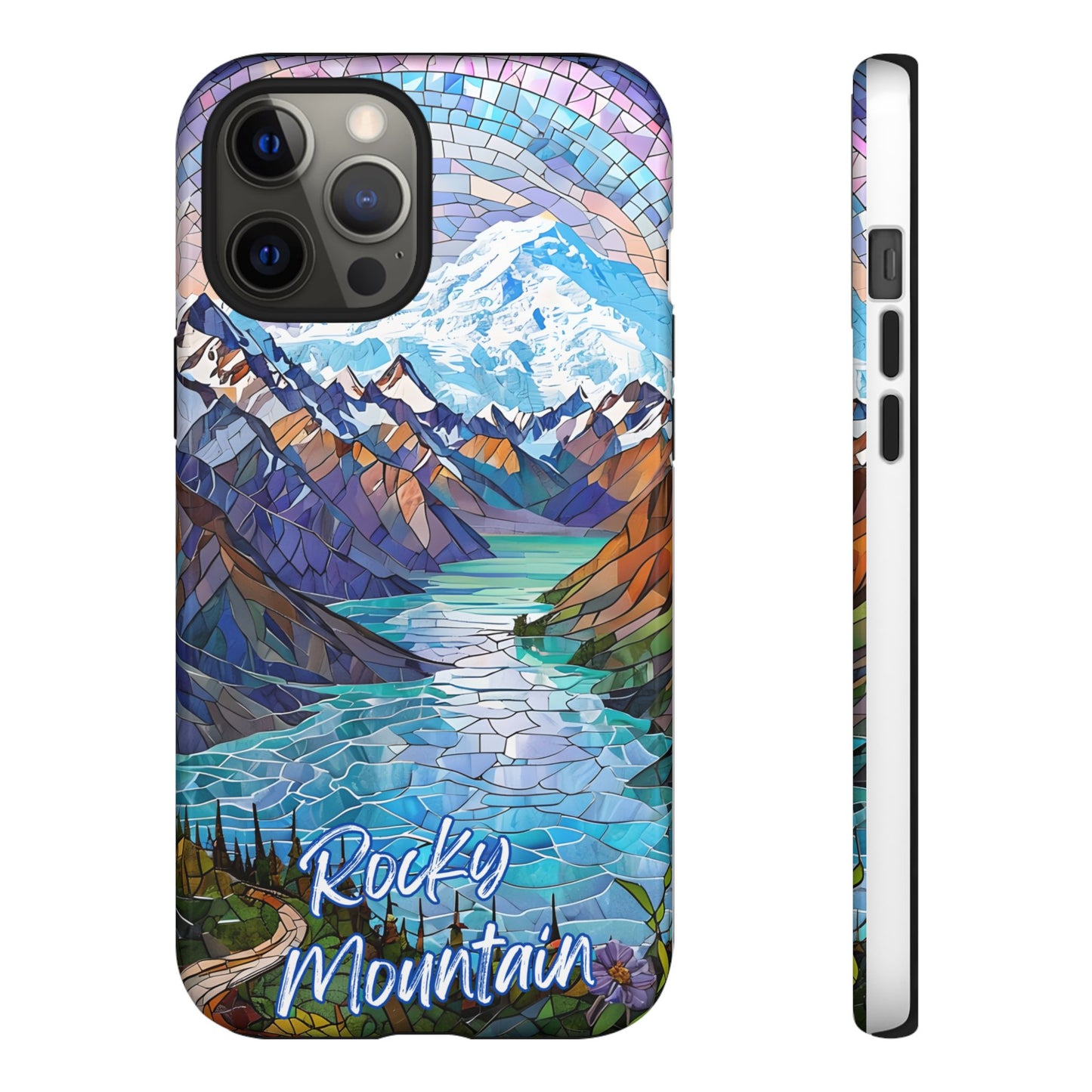 Rocky Mountain National Park Colorado Phone Case, Mosaic Phone Case, Mountain Nature Art, National Park Gift, Scenic Forest Phone Cover