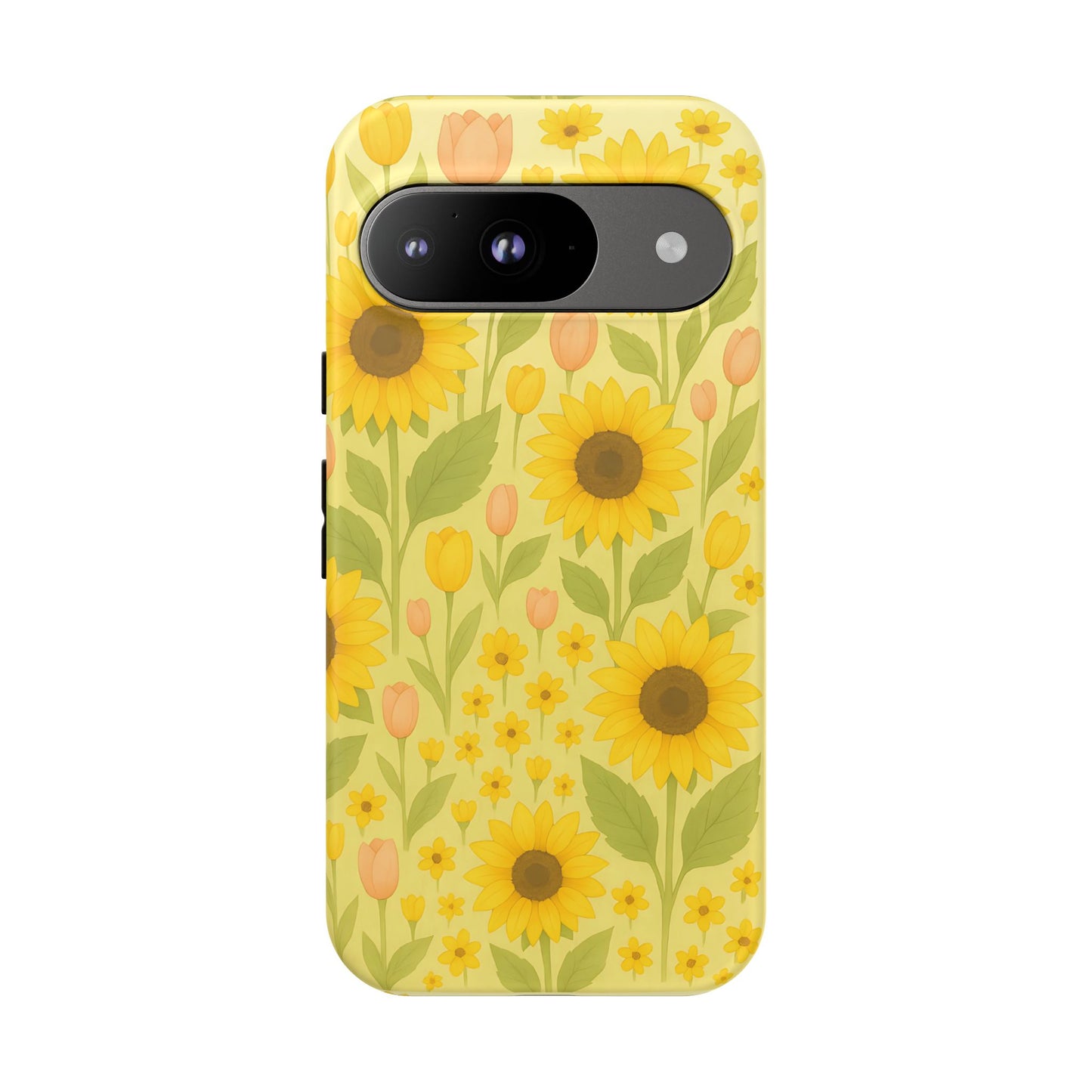Sunflower Floral Phone Case, Watercolor Botanical Print, Aesthetic Tough Phone Case, Compatible with iPhone, Galaxy, Google