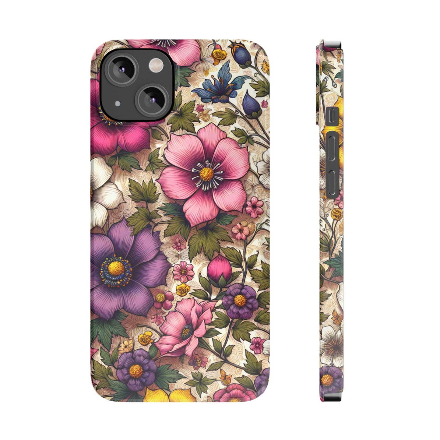 Floral Slim Phone Case - Vibrant Flower Design, Unique Floral iPhone Cover, Flower Phone Case, Gift for Her, Stylish Accessories