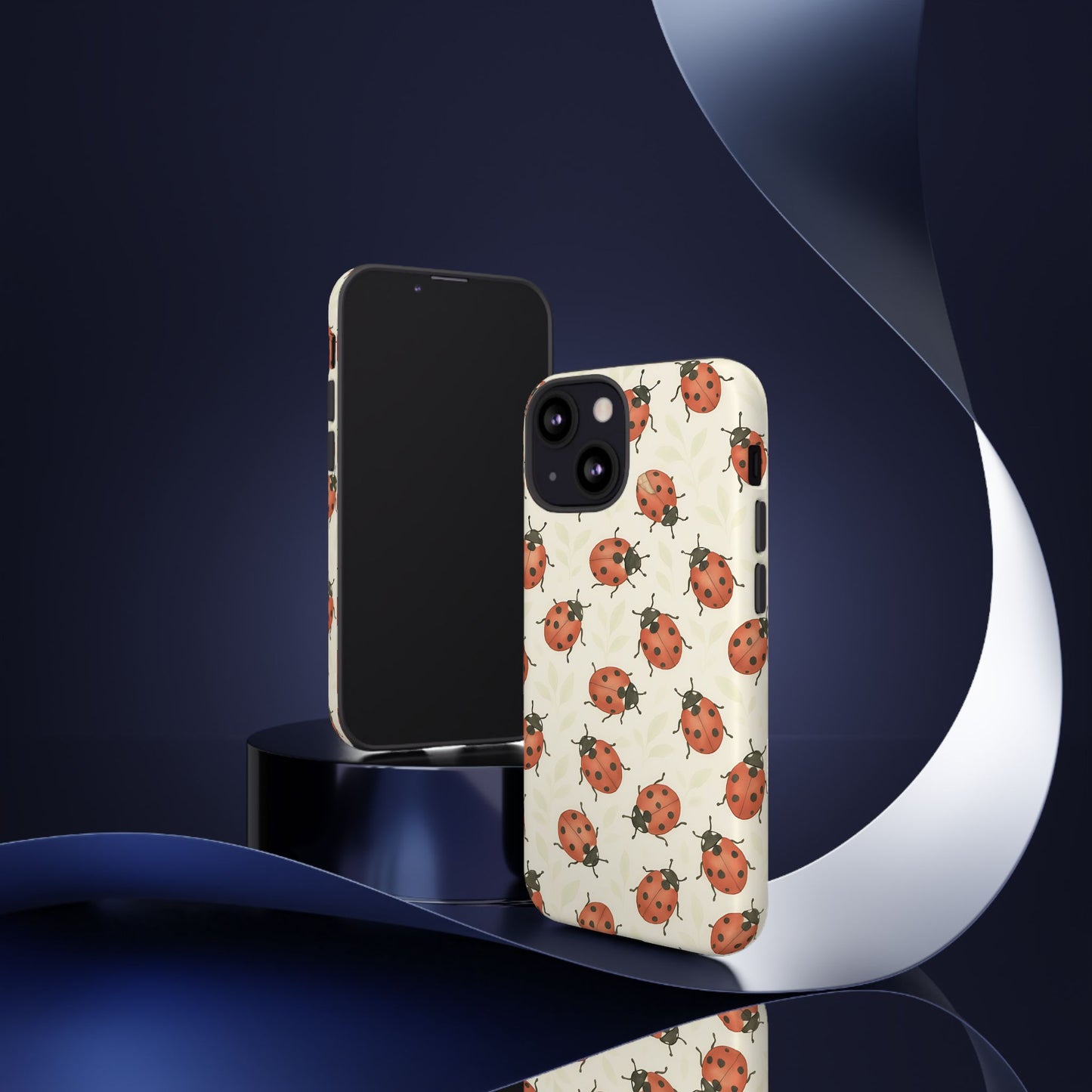 Ladybug Tough Phone Case - Cute Insect Aesthetic, Nature-Inspired Pattern Art, Compatible with iPhone, Galaxy, and Google Phones