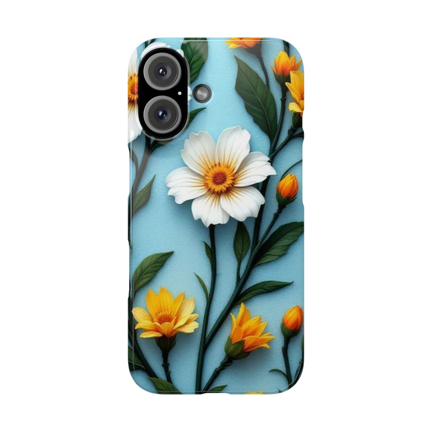 Floral Slim Phone Case, Smartphone Accessories, Gift for Her, Nature Lover Gift, Spring Decor, Cute Phone Cover