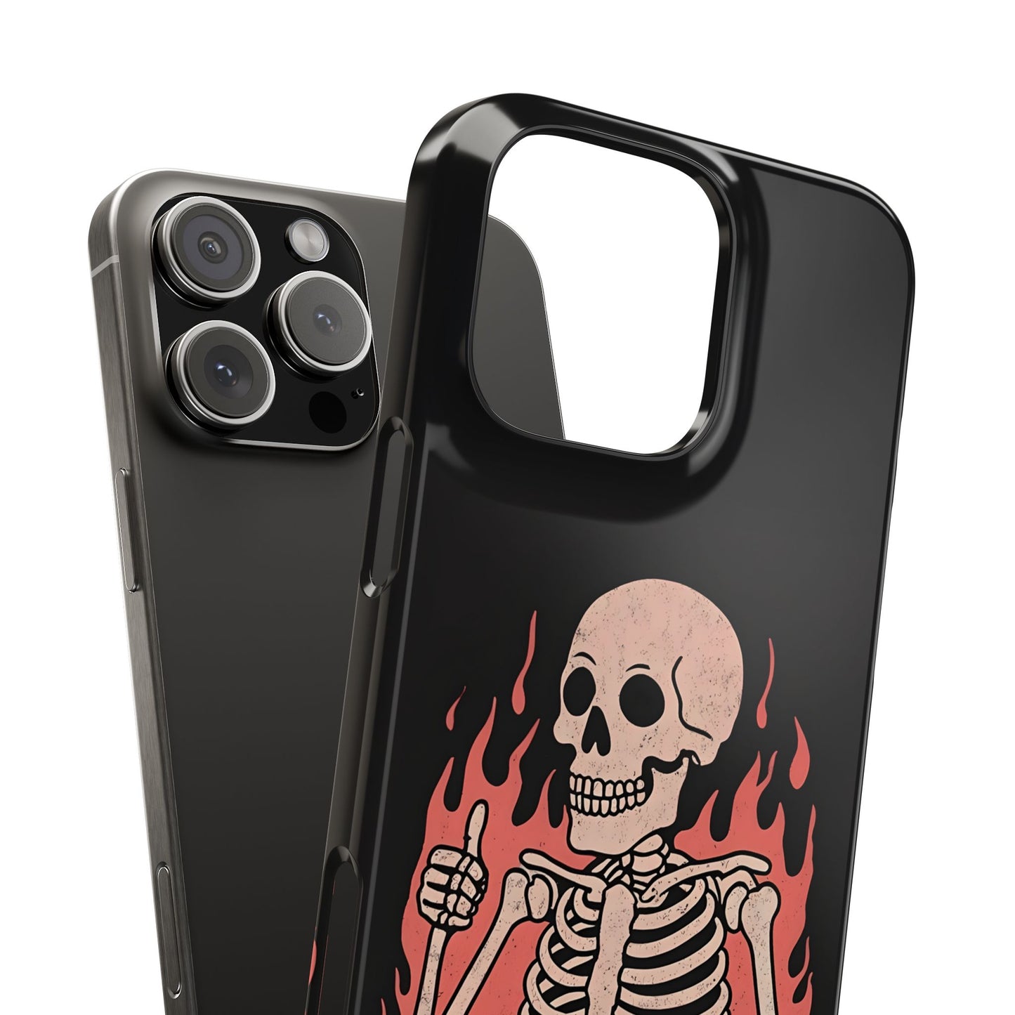 Skeleton It's Fine Phone Case, Slim Phone Cover, Halloween Gift, Gothic Style, Quirky Phone Accessories, Unique Slim Cases