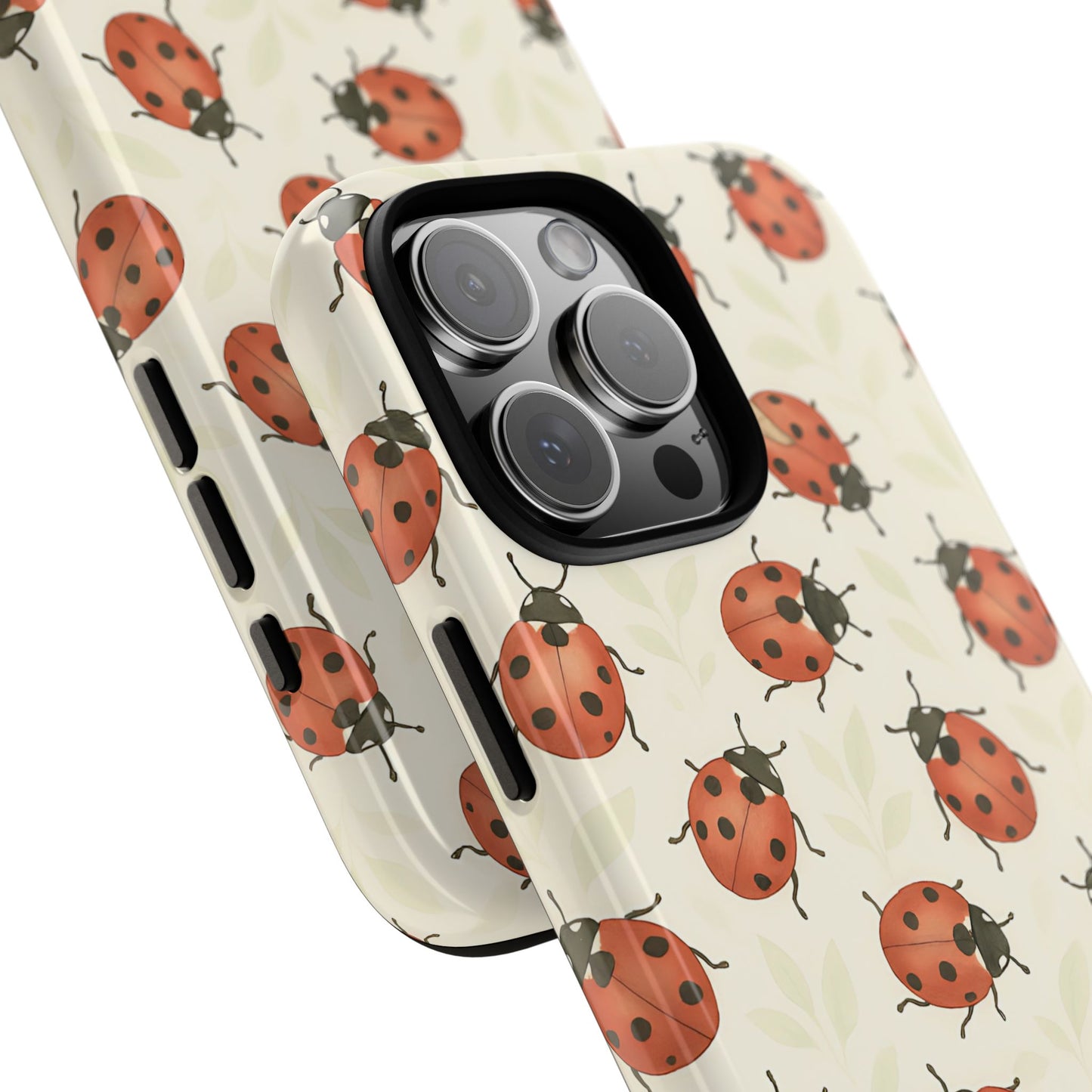 Ladybug Tough Phone Case - Cute Insect Aesthetic, Nature-Inspired Pattern Art, Compatible with iPhone, Galaxy, and Google Phones