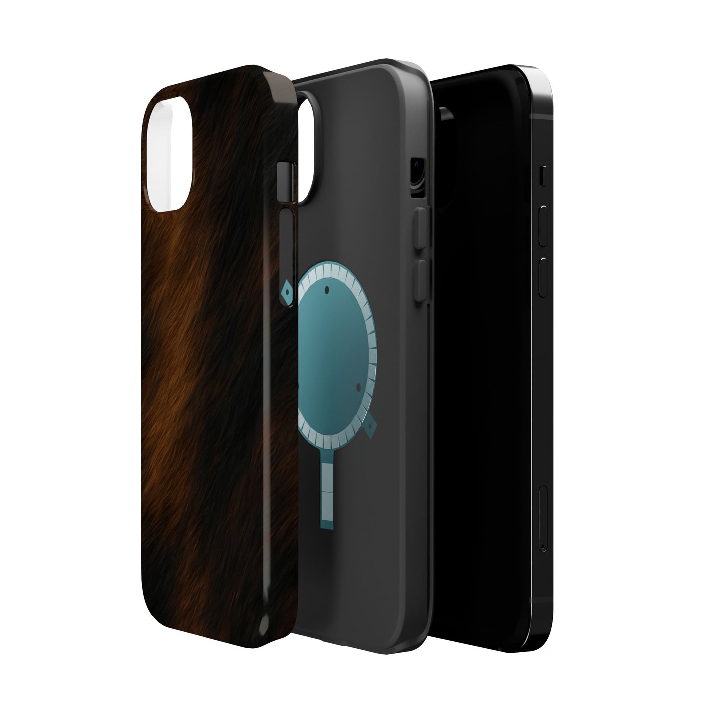 Horse Print Magnetic Phone Case, Animal Print, Protective Faux Skin Style Cover Compatible with iPhone 17, 16, 15, 14, 13