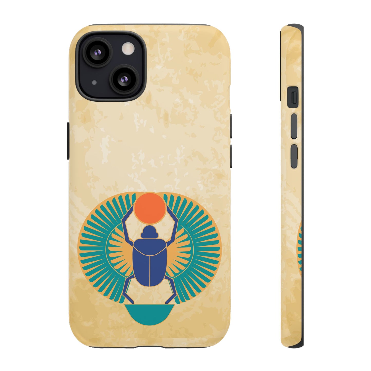 Ancient Egyptian Scarab Beetle Tough Phone Case - Symbol of Rebirth Design, Mythological Art, Compatible with iPhone, Galaxy, and Google