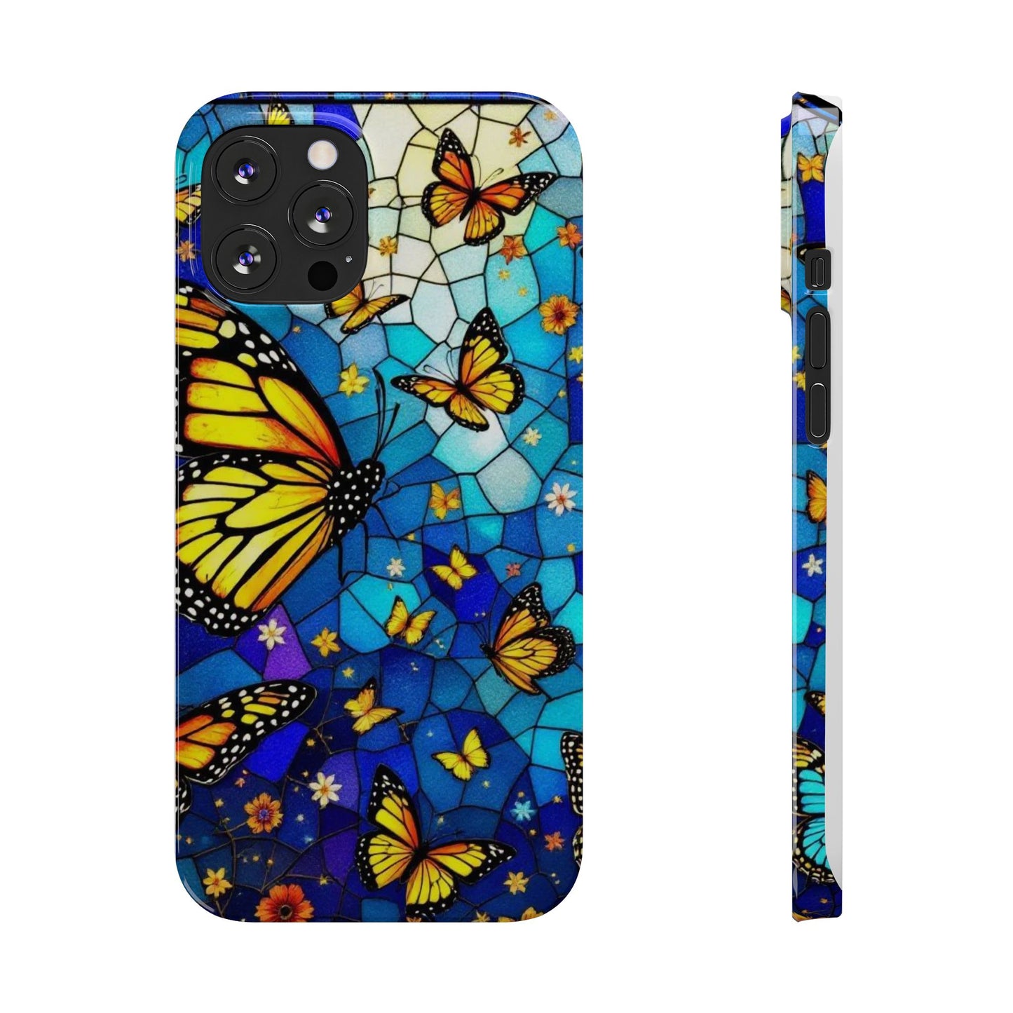 Butterfly Garden Slim Phone Case - Colorful Floral Design, Gift for Nature Lovers, Birthday Surprise, Eco-Friendly, Summer Vibes