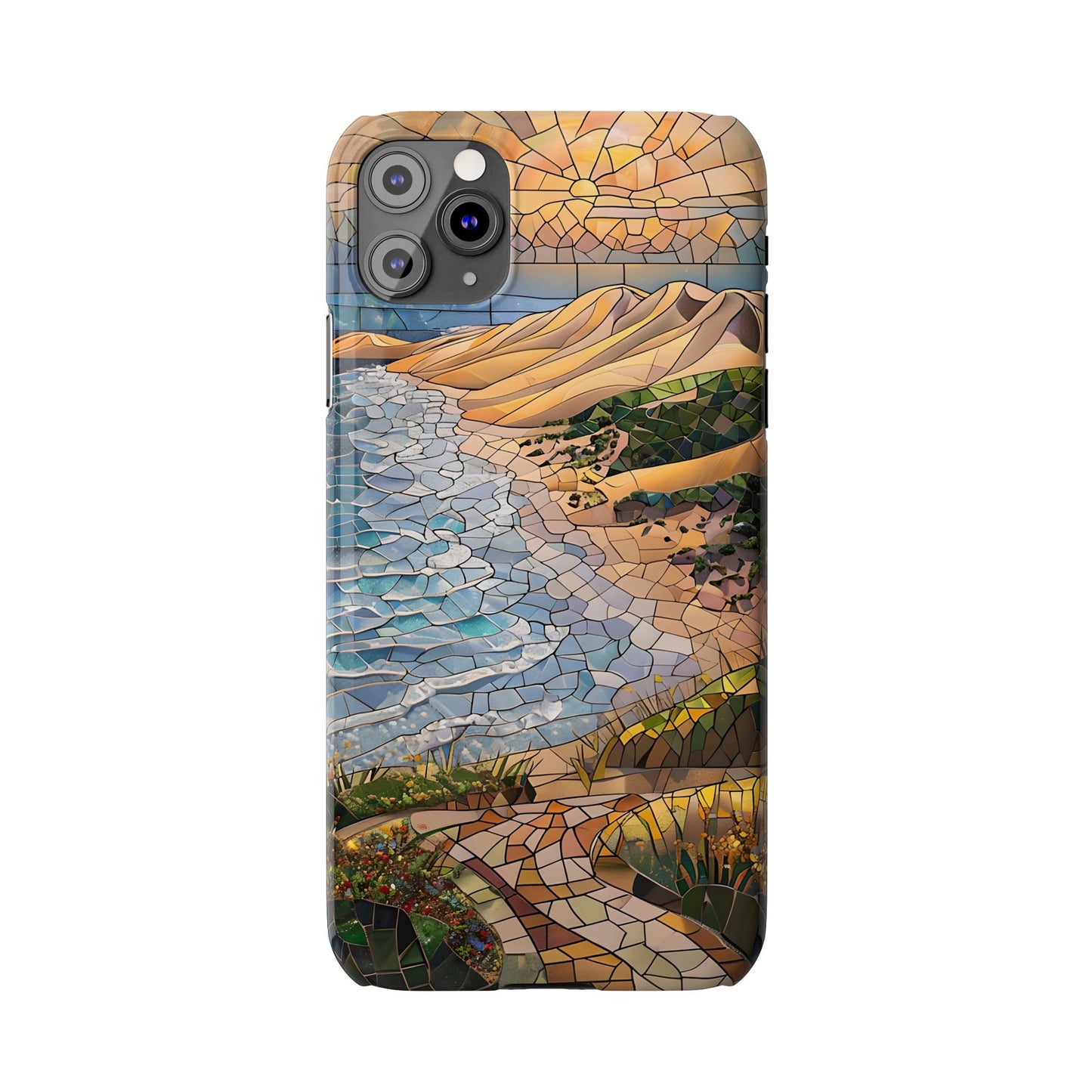 Indiana Dunes National Park Michigan Slim Phone Case, Mosaic Phone Case, East U.S. Nature Art, Coastal Chic, Ocean Lovers, Nature Inspired