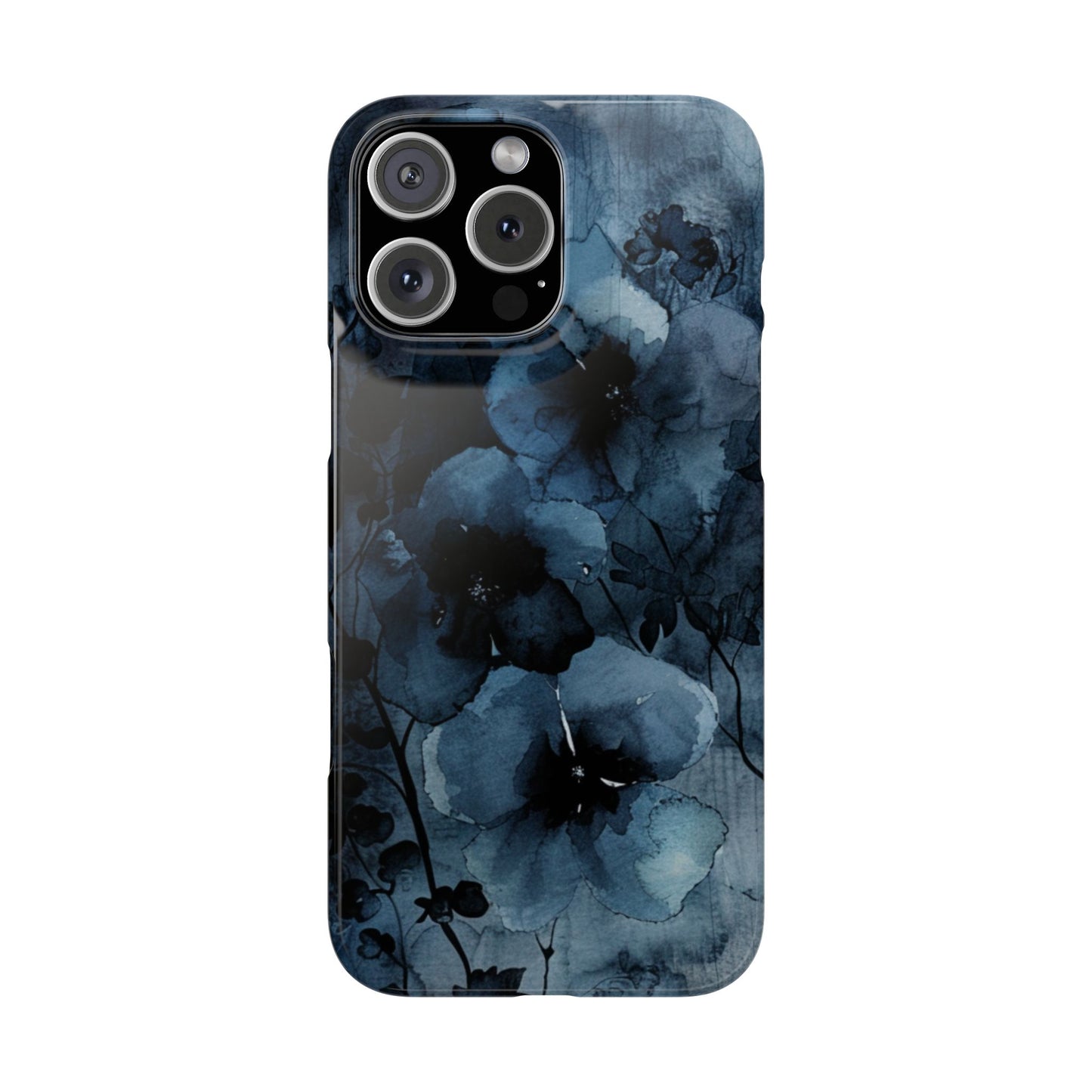 Elegant Floral Slim Phone Cases | Trendy Phone Cover, Blue Flower Design, Gift for Her, Stylish Mobile Case, Floral Accessories