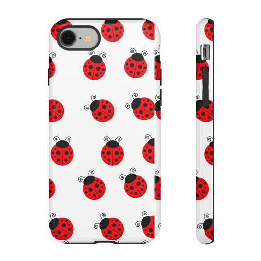 Ladybug Tough Phone Case - Cute Insect Aesthetic, Nature-Inspired Pattern Art, Compatible with iPhone, Galaxy, and Google Phones