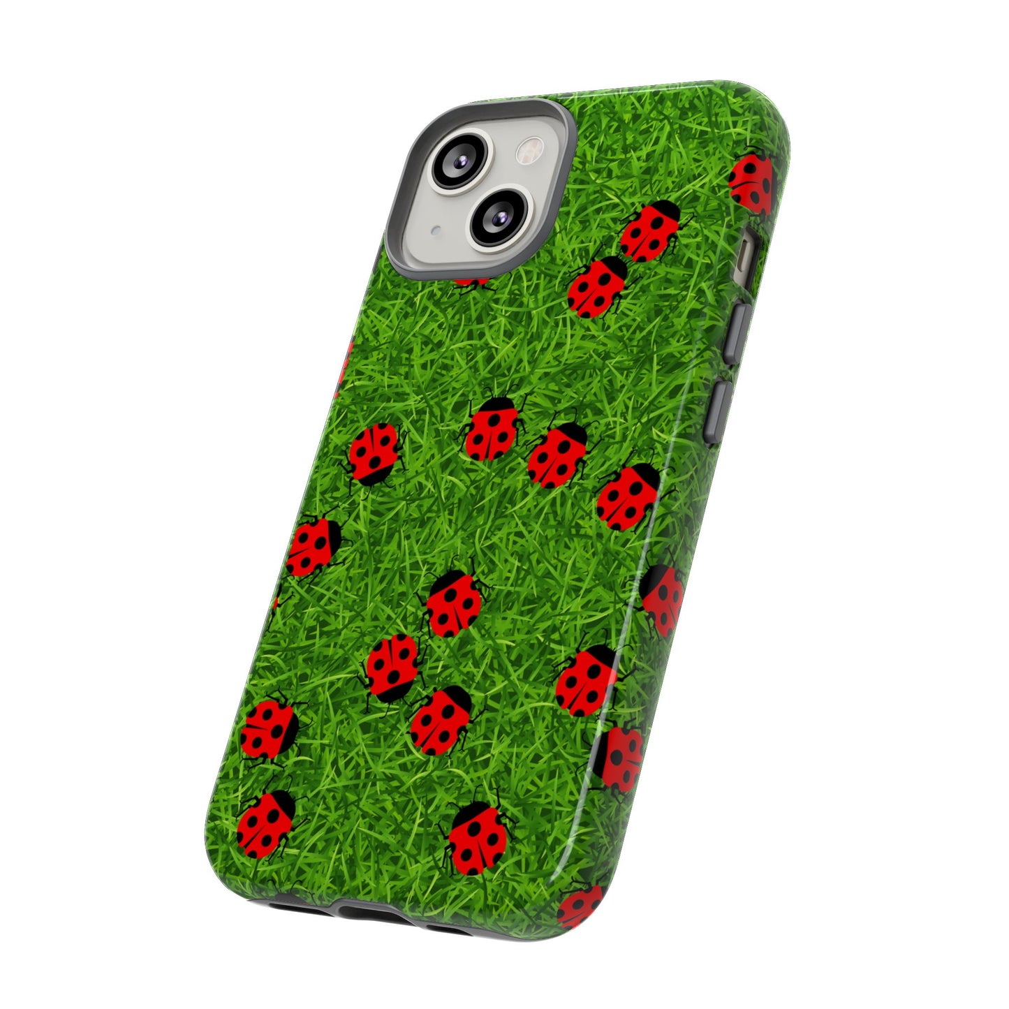 Ladybug Tough Phone Case - Cute Insect Aesthetic, Nature Pattern Art Design, Compatible with iPhone, Galaxy, and Google Phones