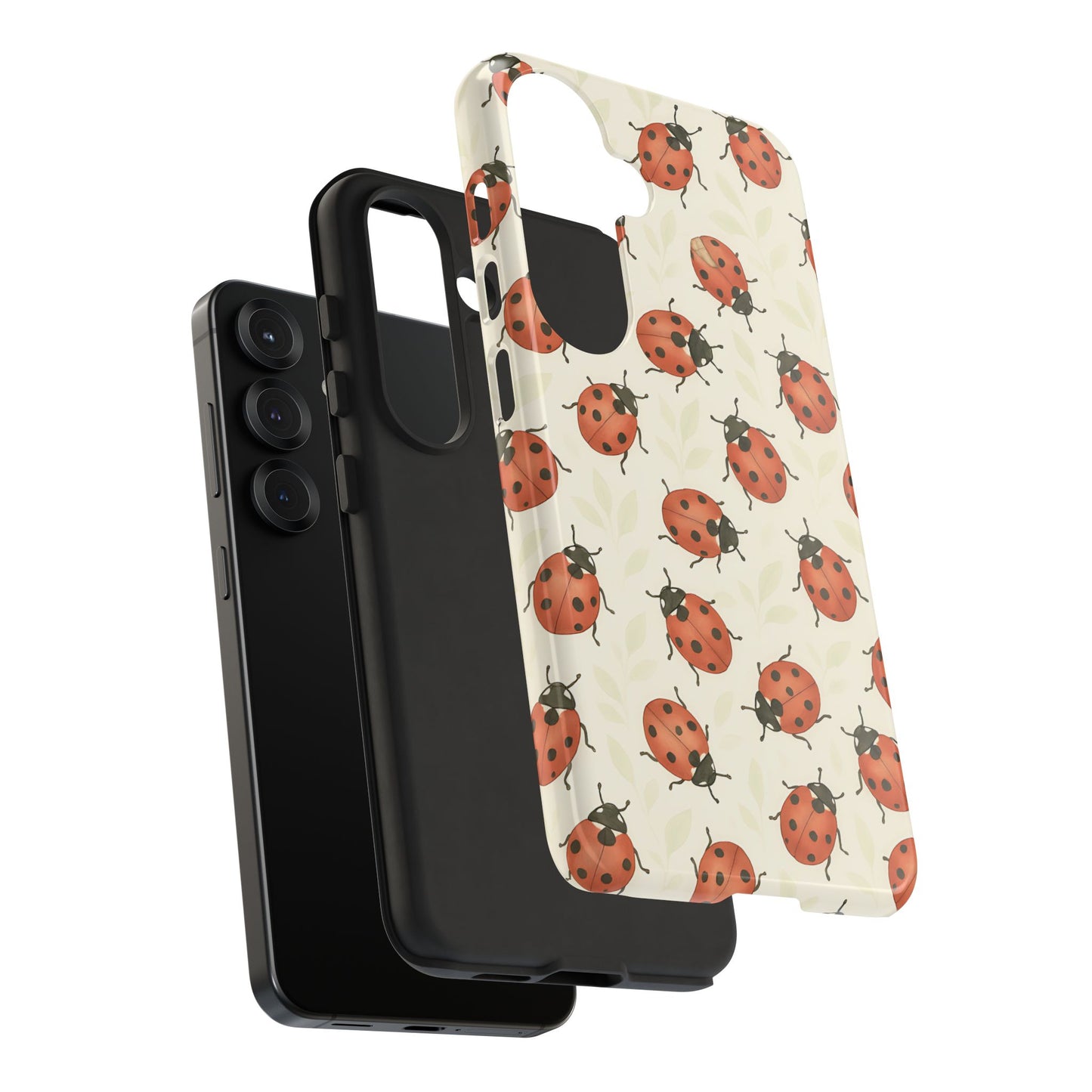 Ladybug Tough Phone Case - Cute Insect Aesthetic, Nature-Inspired Pattern Art, Compatible with iPhone, Galaxy, and Google Phones