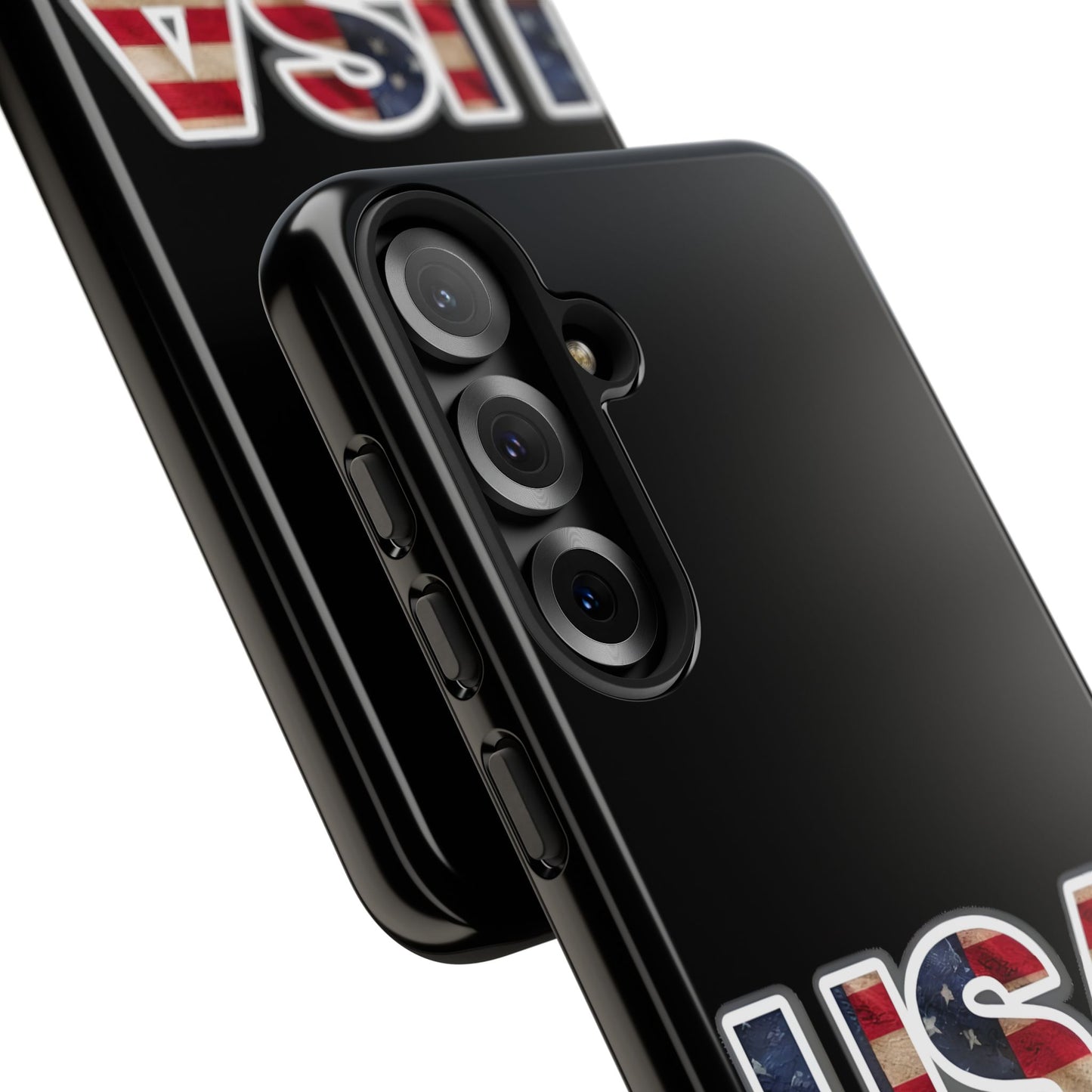 USA Tough Phone Case, Patriotic USA Flag Lettering Cover, compatible with iPhone 17, 16, 15, 14, 13, Galaxy, Google